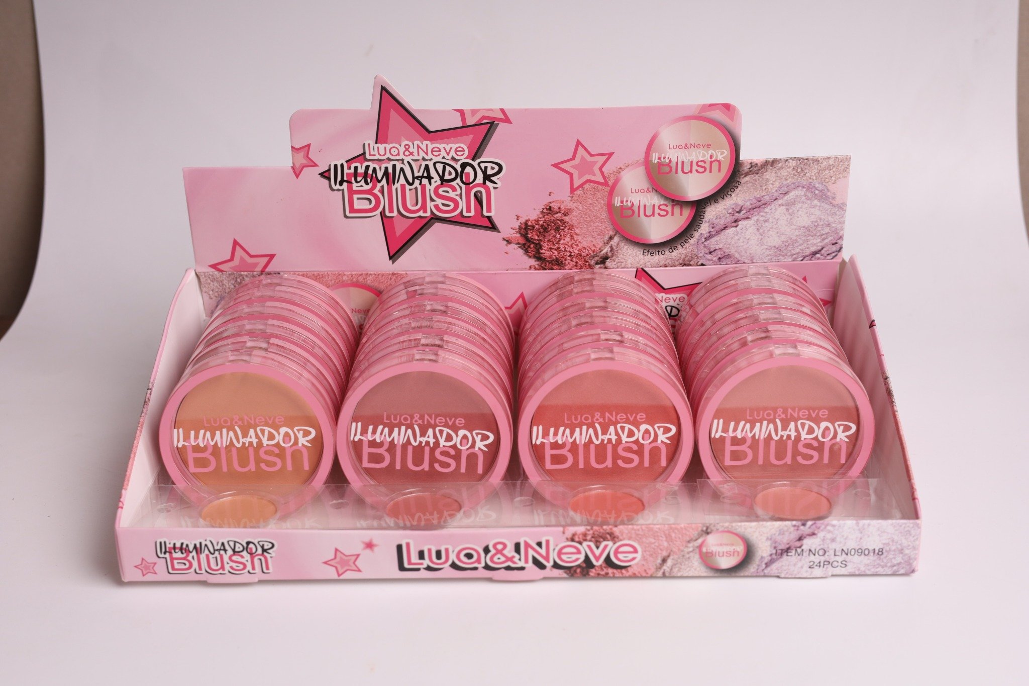 Lua&Neve Blush Rosa Claro｜Cor Natural, Atmosfera Vibrante, Vários Tons, Fina Textura, Cria Blush com Bom Tom