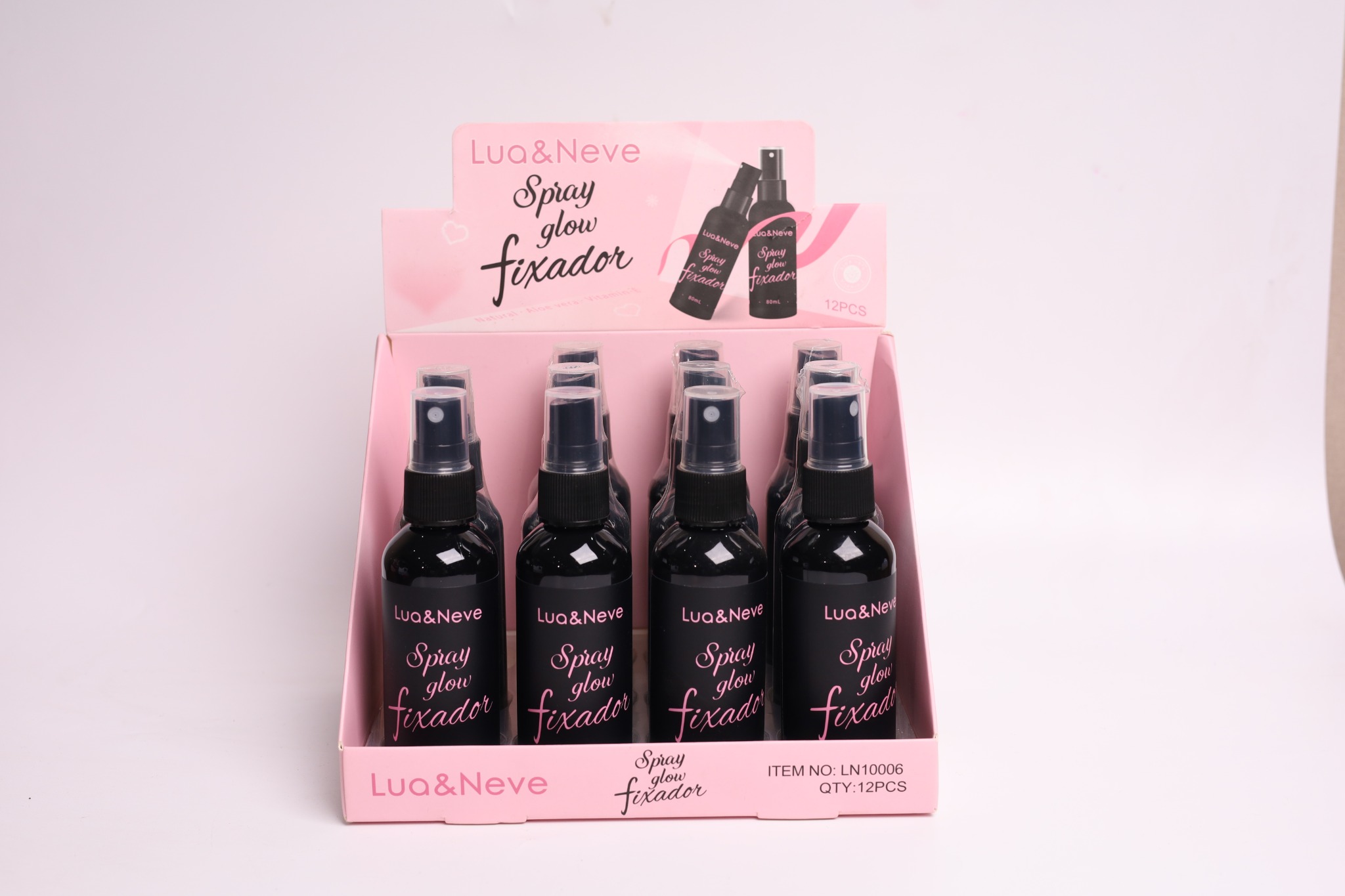 Spray Fixador de Maquiagem Lua&Neve com Brilho | Forma Filme Rápido, Mantém Maquiagem, Cria Pele Radiante