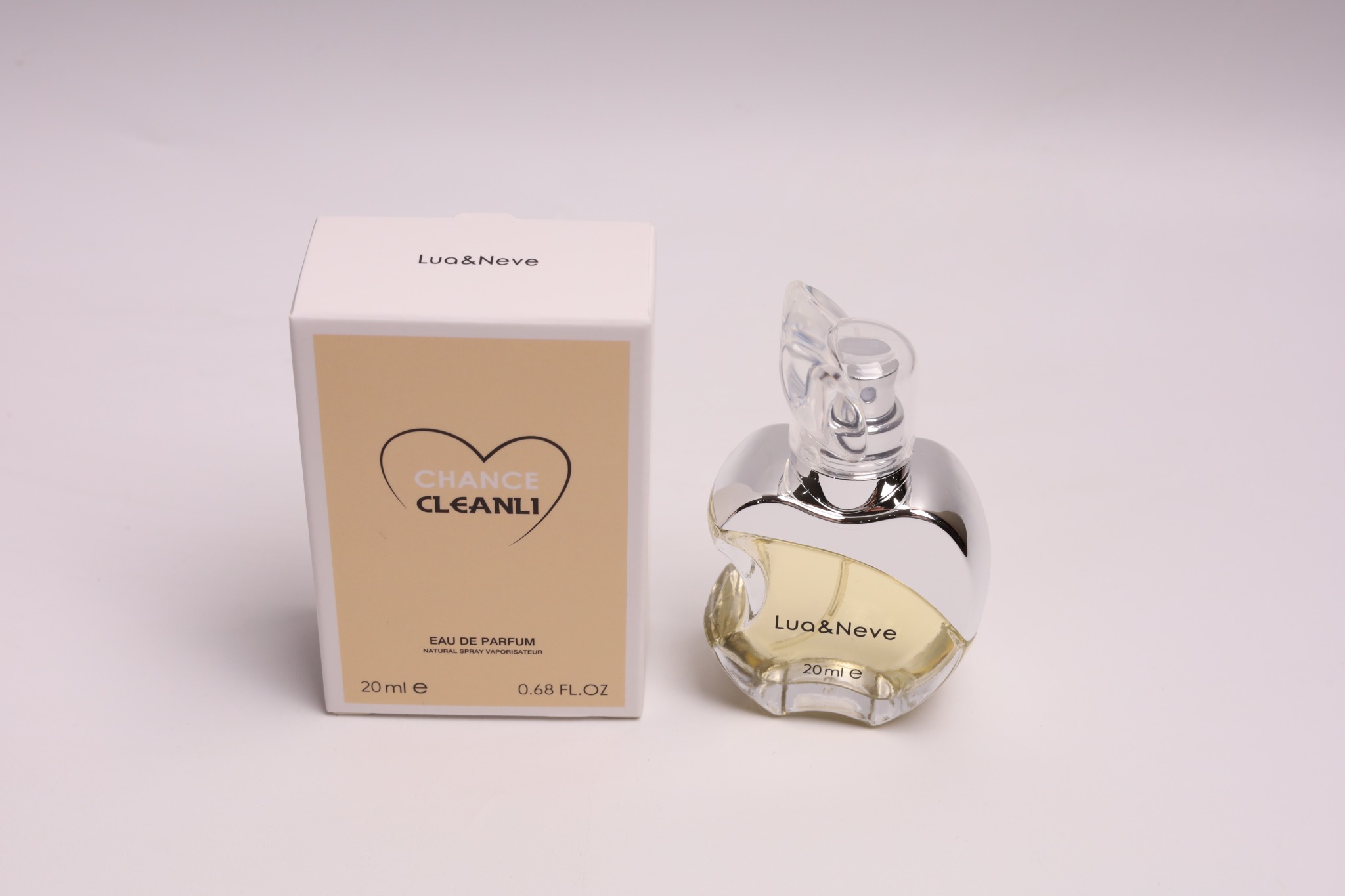 Perfume Lua&Neve Chance Cleanli 20ml, Frasco em Forma de Maçã, Aroma Fresco e Elegante