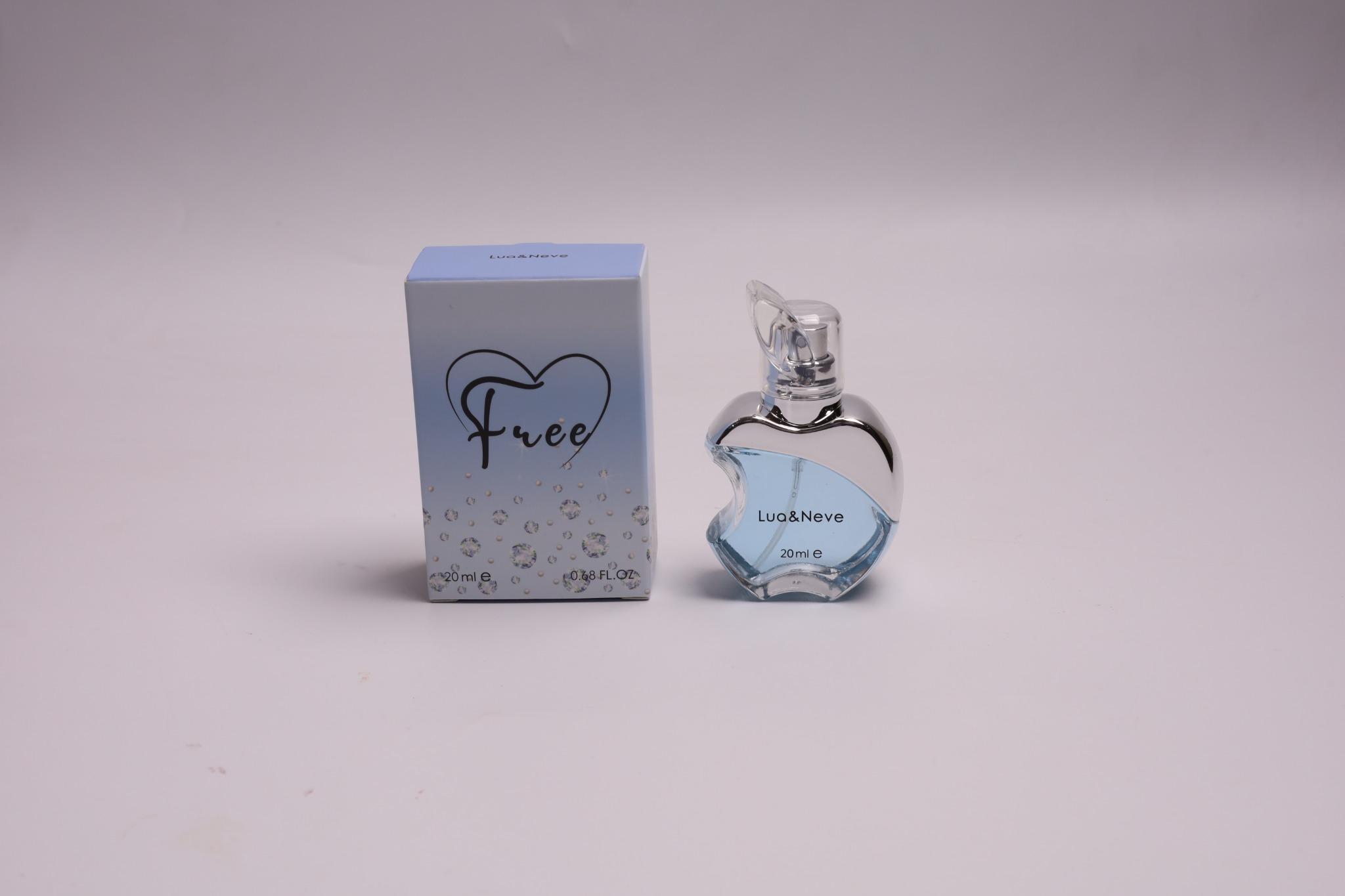 Perfume Lua&Neve Free 20ml, Tom Azul Fresco, Frasco em Forma de Maçã