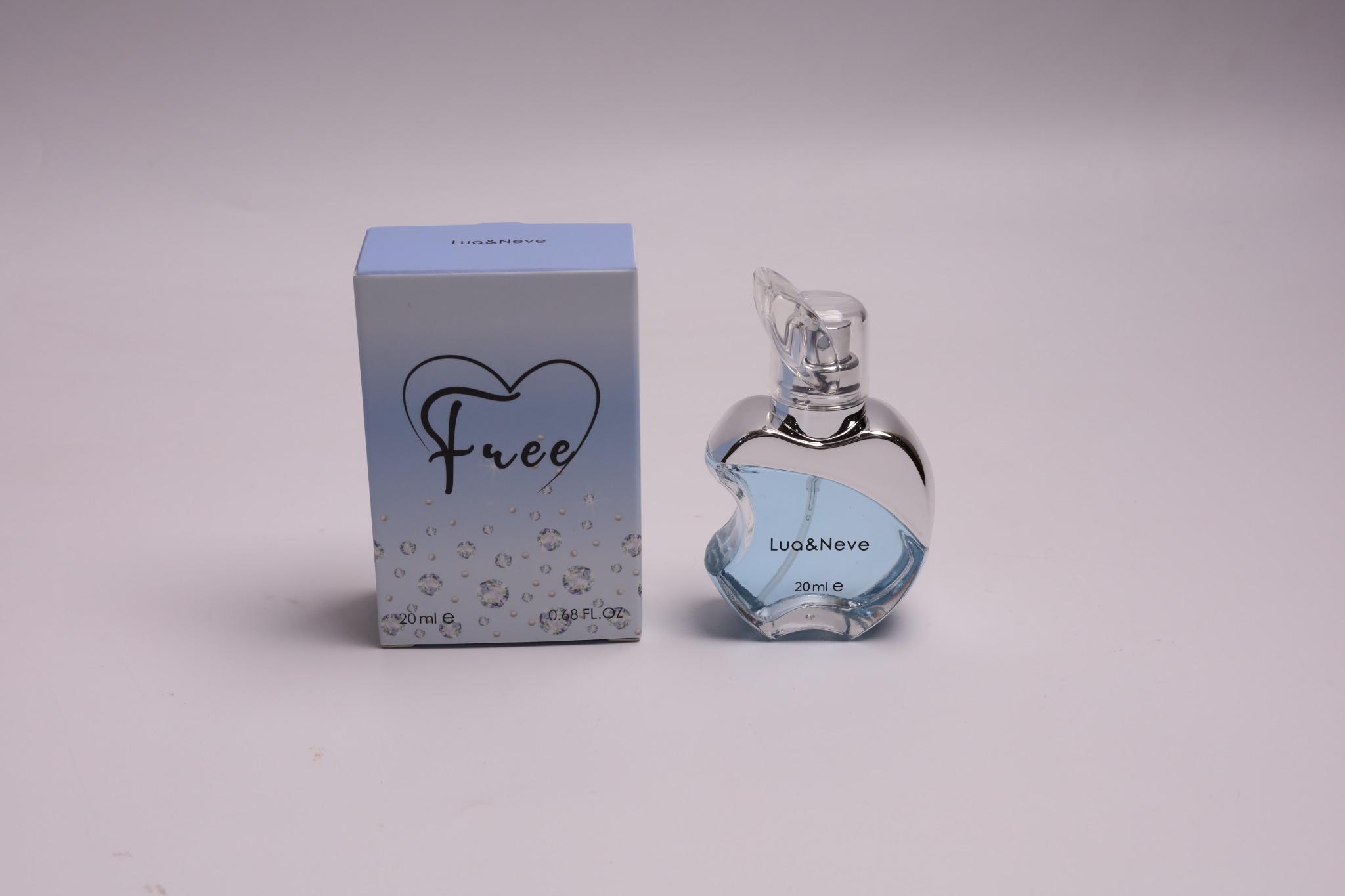 Perfume Lua&Neve Free 20ml, Tom Azul Fresco, Frasco em Forma de Maçã
