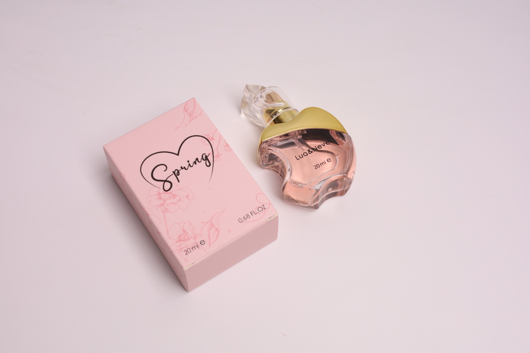 Perfume Lua&Neve Spring Whisper 20ml, Encontro de Rosa e Ouro, Fragrância Romântica