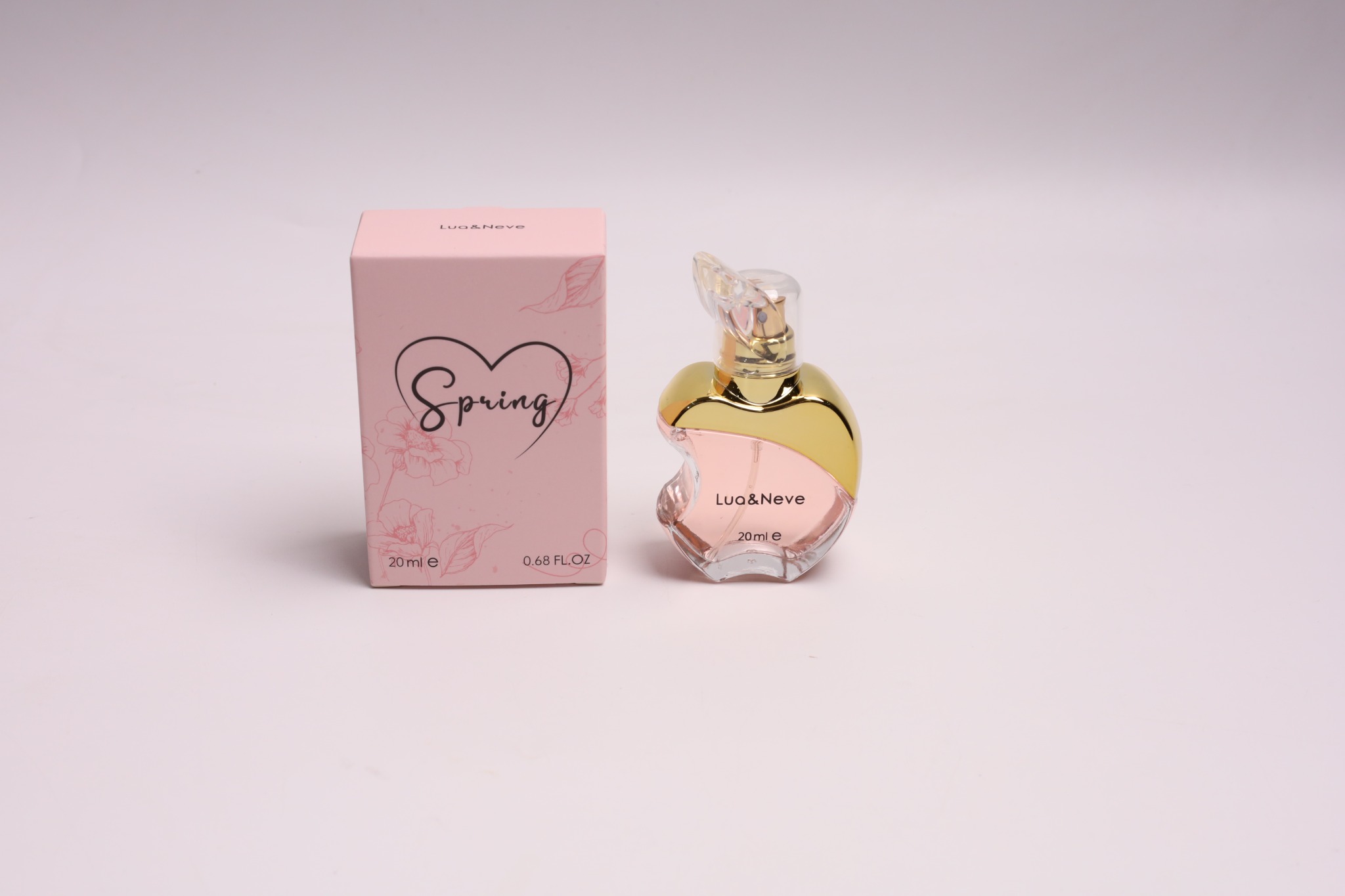 Perfume Lua&Neve Spring Whisper 20ml, Encontro de Rosa e Ouro, Fragrância Romântica