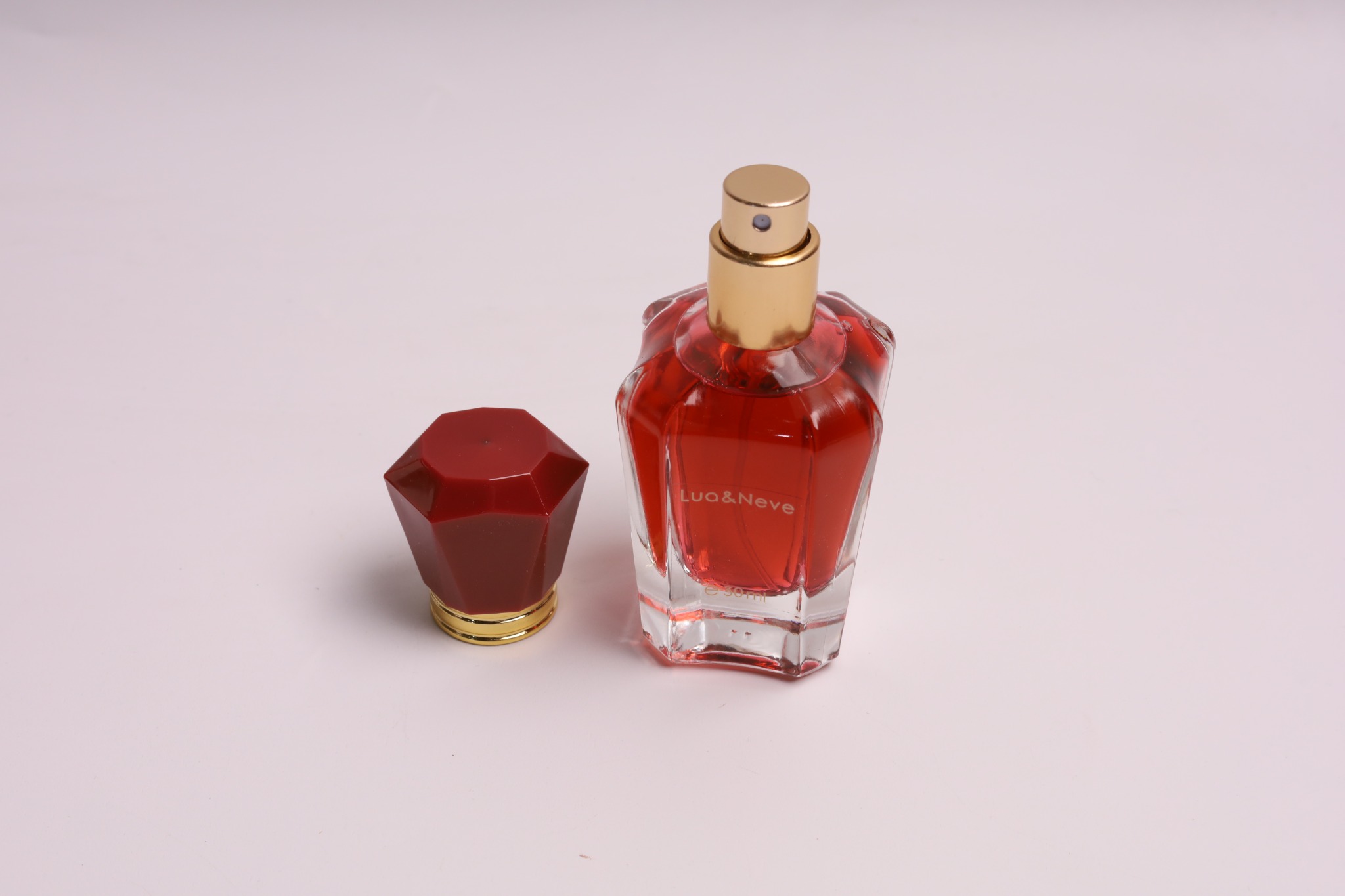 Perfume Lua&Neve Scarlet Crystal 30ml, Tampa de Diamante, Notas Luxuosas