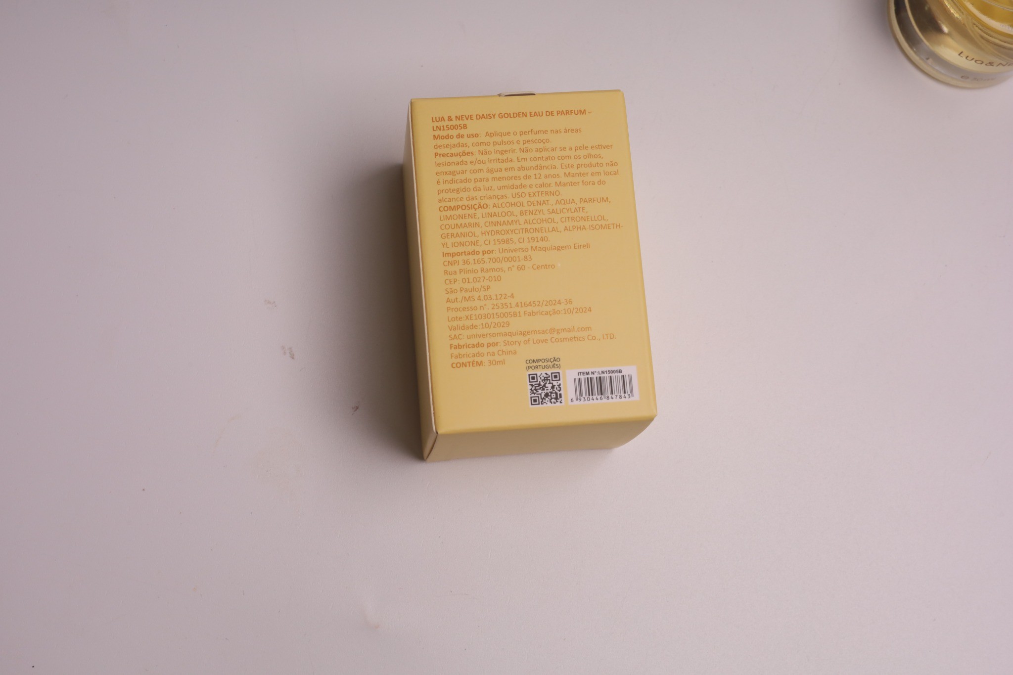 Perfume Lua&Neve Daisy Golden 30ml, Tampa Esférica, Notas Florais Elegantes