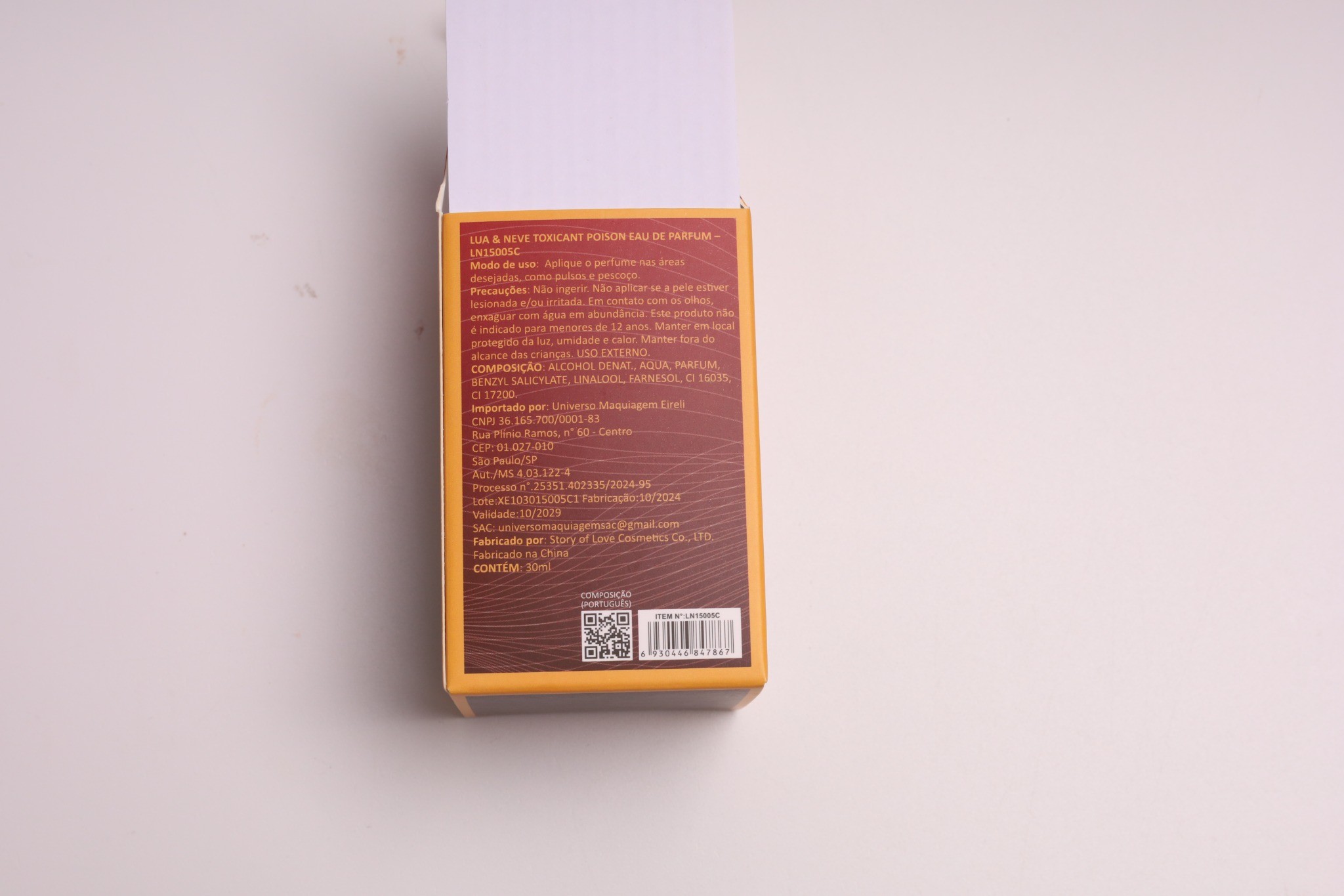 Perfume Lua&Neve Toxicant Poison 30ml, Notas Tóxicas e Seduentes