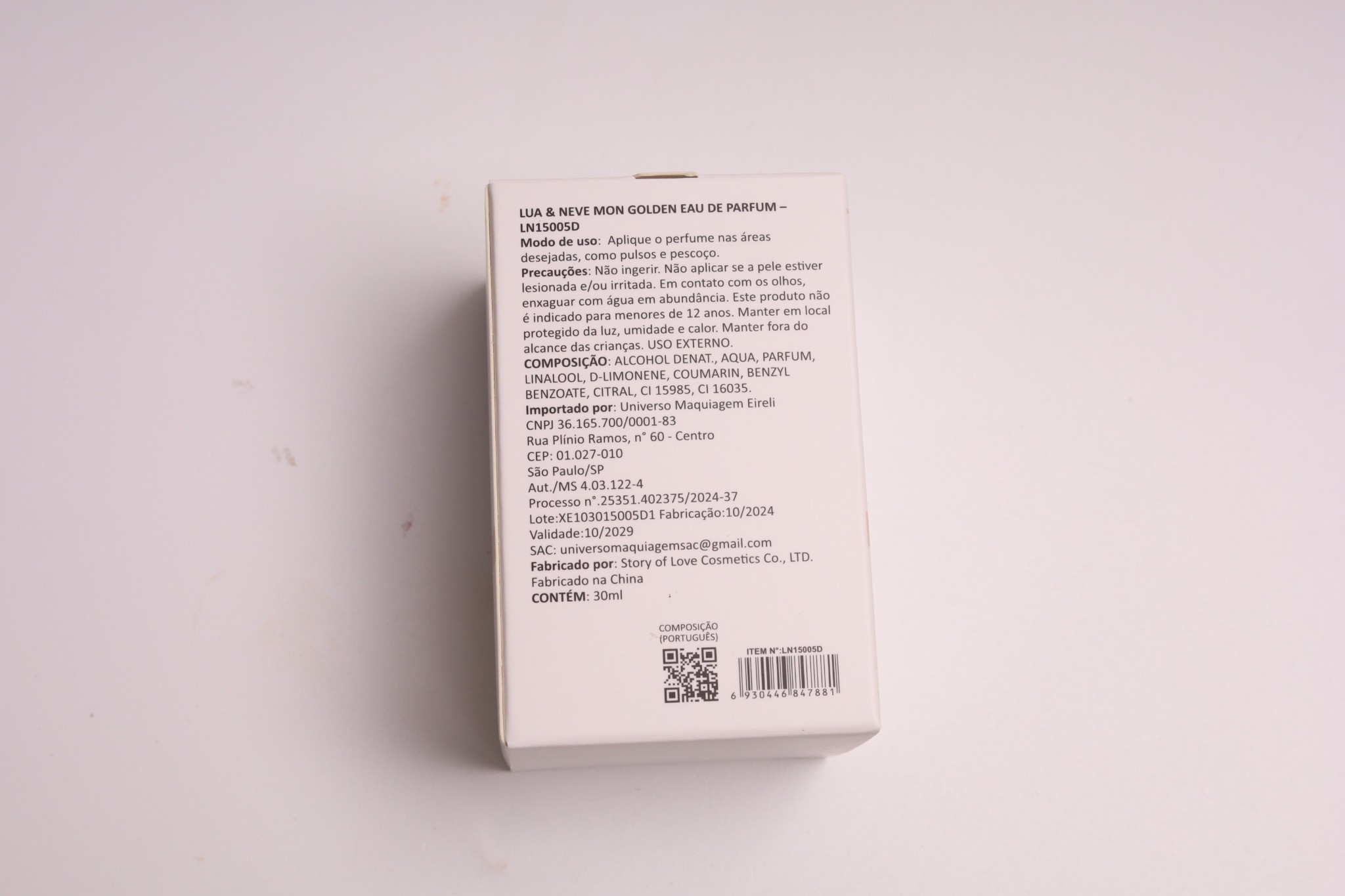 Perfume Feminino Lua&Neve Mon Golden 30ml, Fragrância Elegante, Romance ao Lado