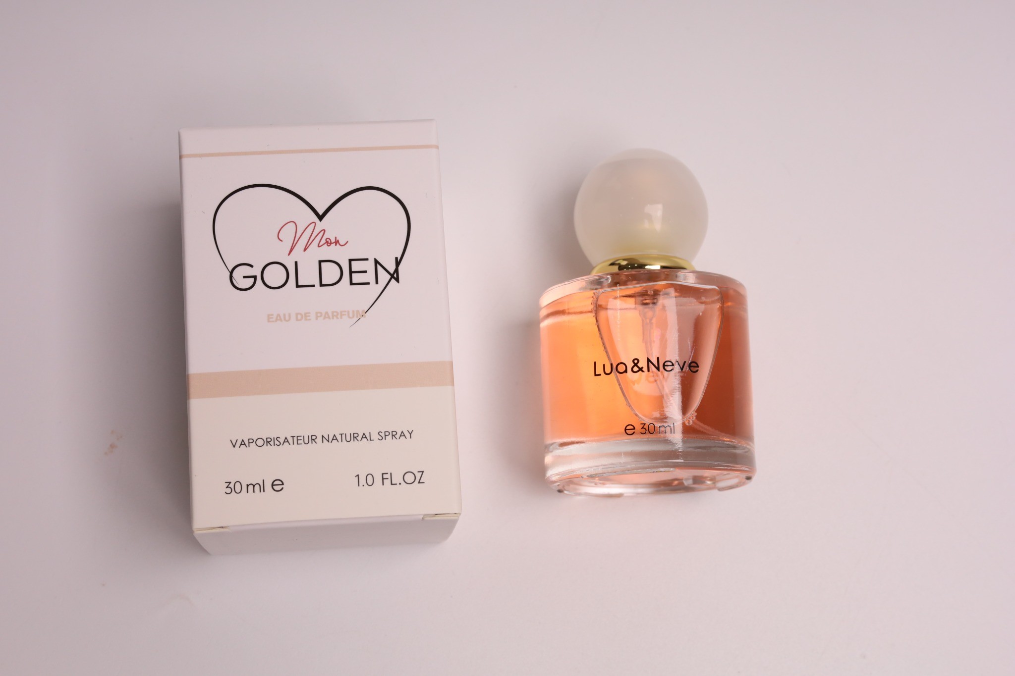 Perfume Feminino Lua&Neve Mon Golden 30ml, Fragrância Elegante, Romance ao Lado