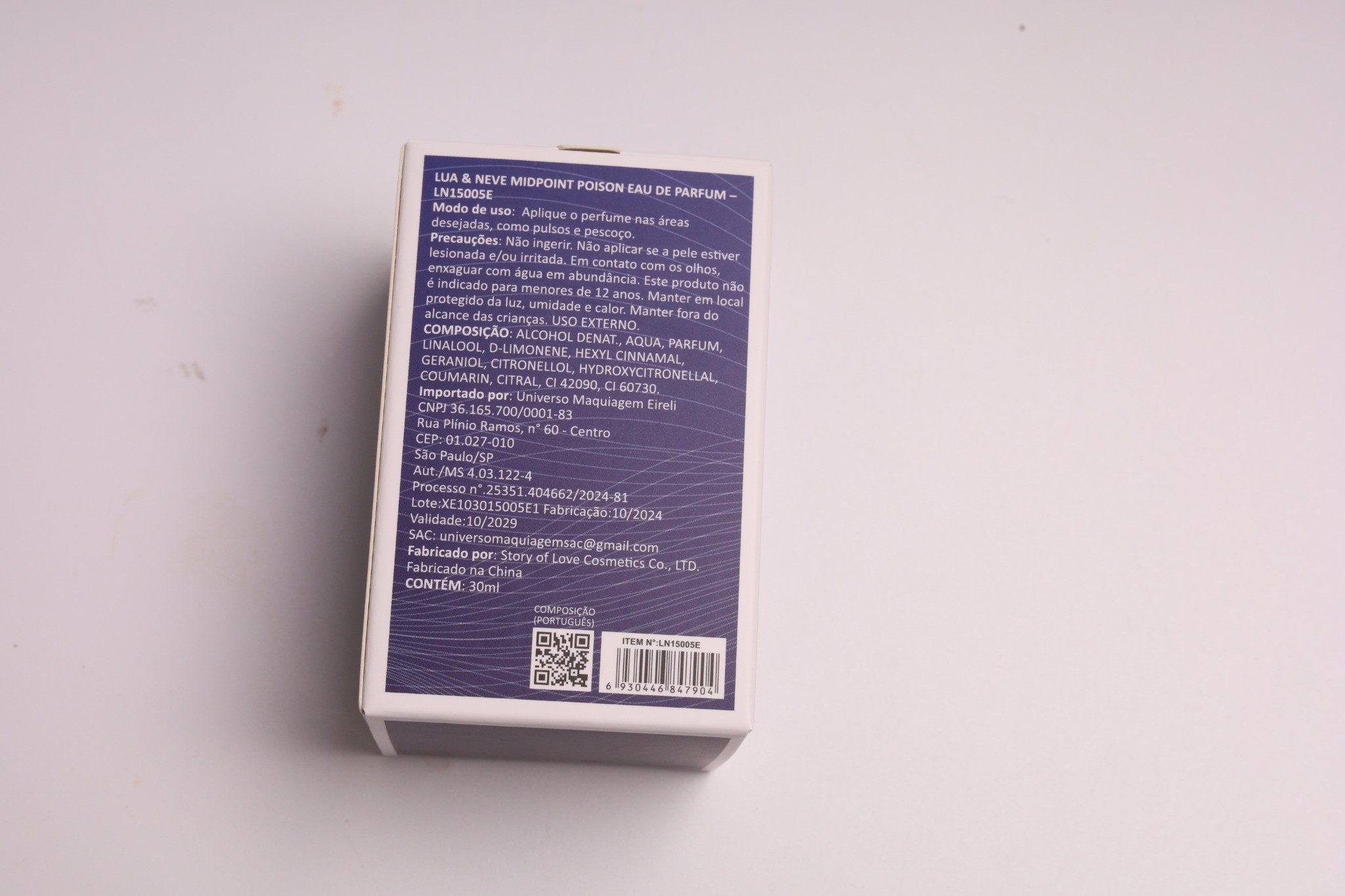 Perfume Lua&Neve Midpoint Poison 30ml, Notas Misteriosas e Frescas