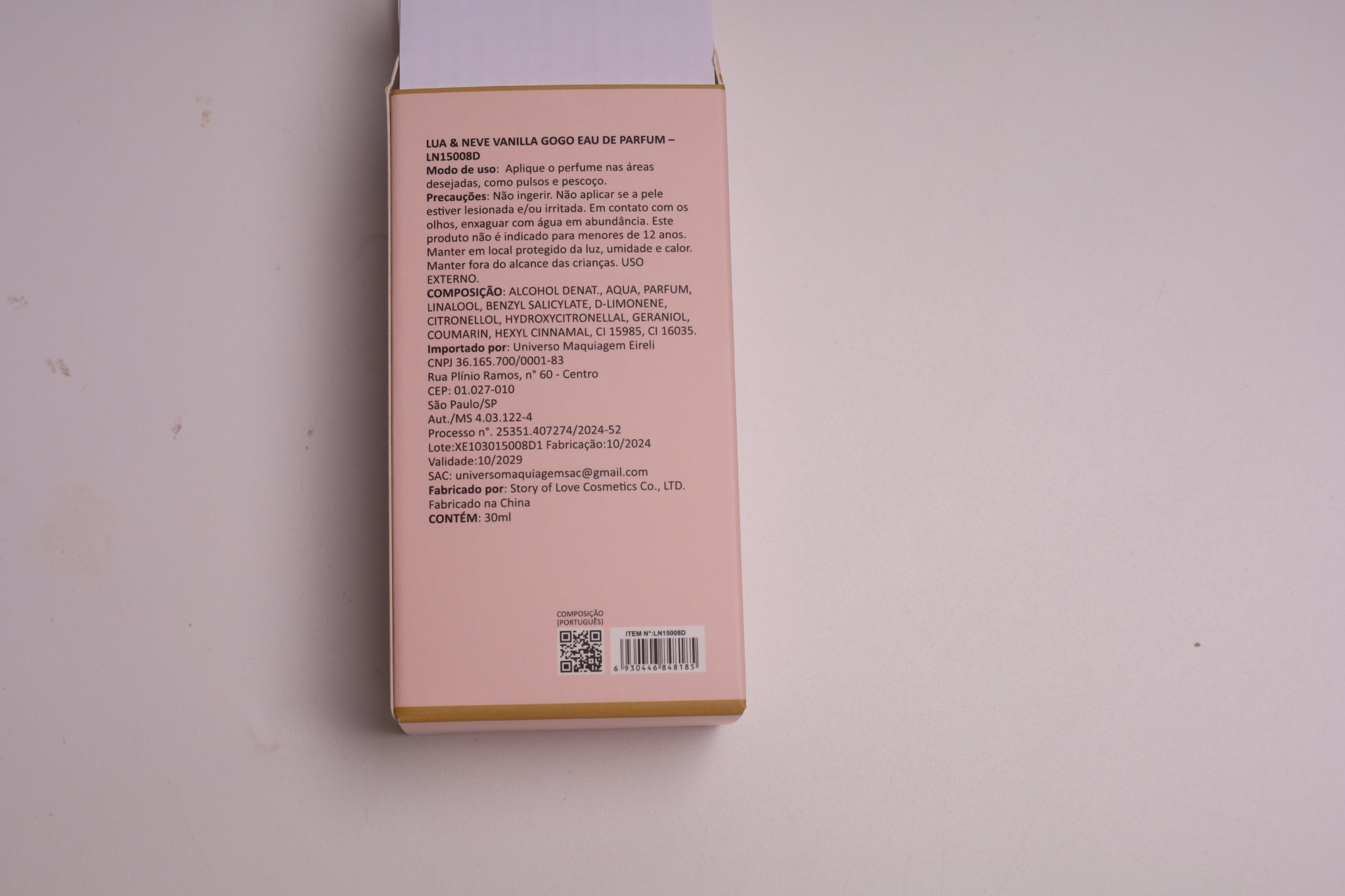 Perfume Lua&Neve Encontro com Diamante Rosa 30ml | Tampa de Cristal + Frasco em Tom Rosa, Cheio de Atmosfera Aromática Doce
