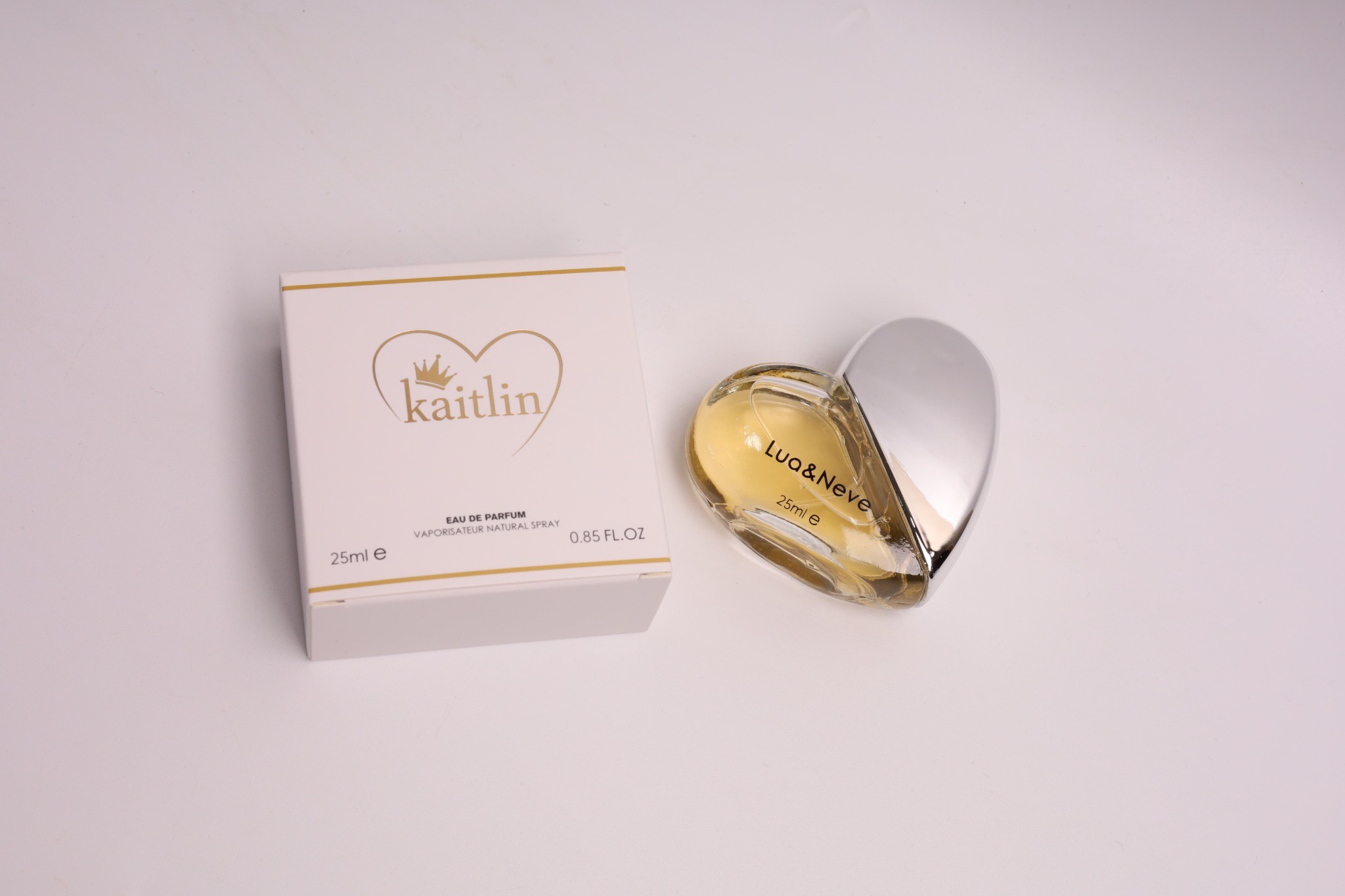 Perfume Lua&Neve Coração com Tampa Prateada 25ml | Fragrância Elegante, Interpretando o Estilo Romântico