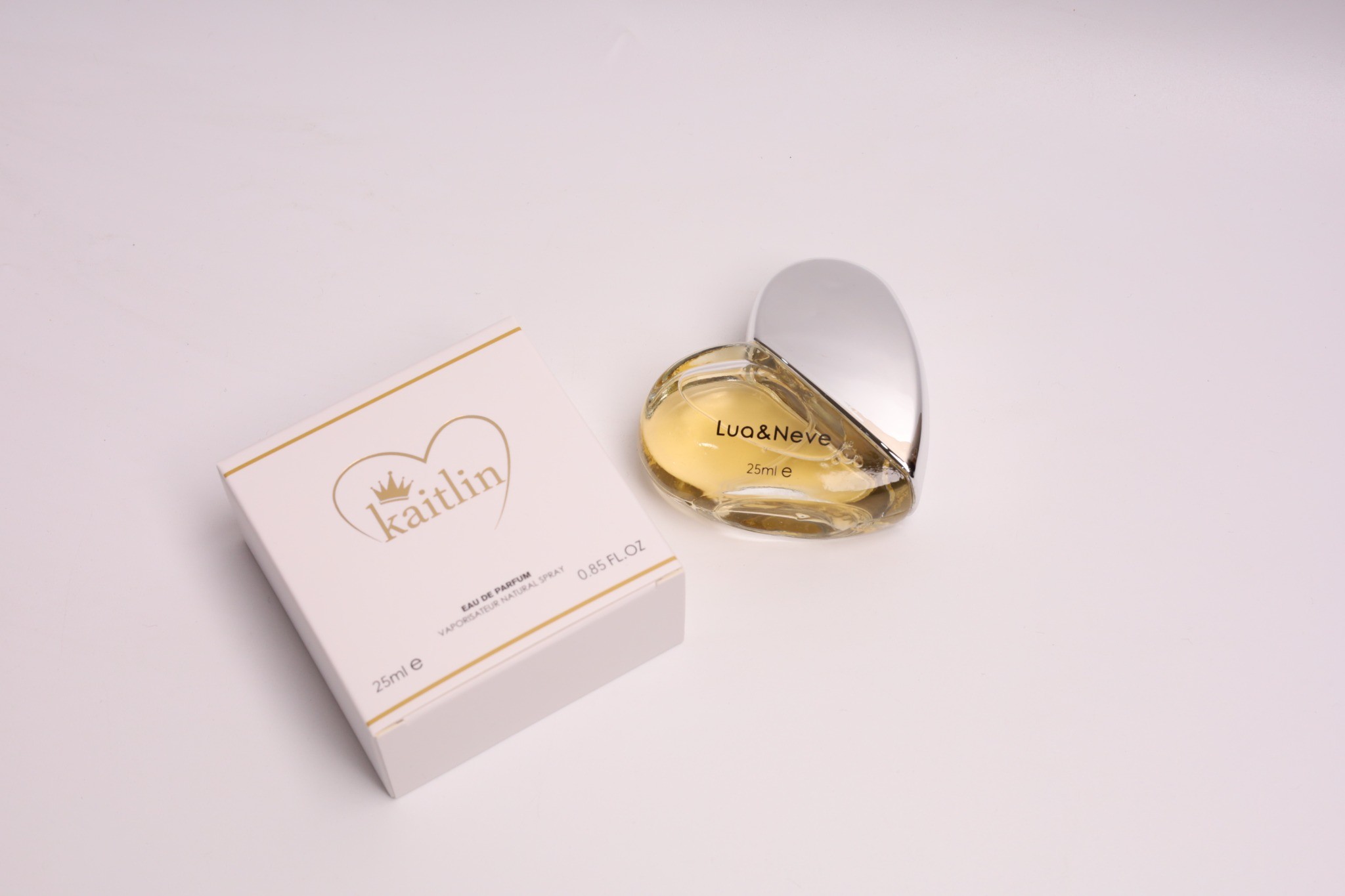 Perfume Lua&Neve Coração com Tampa Prateada 25ml | Fragrância Elegante, Interpretando o Estilo Romântico