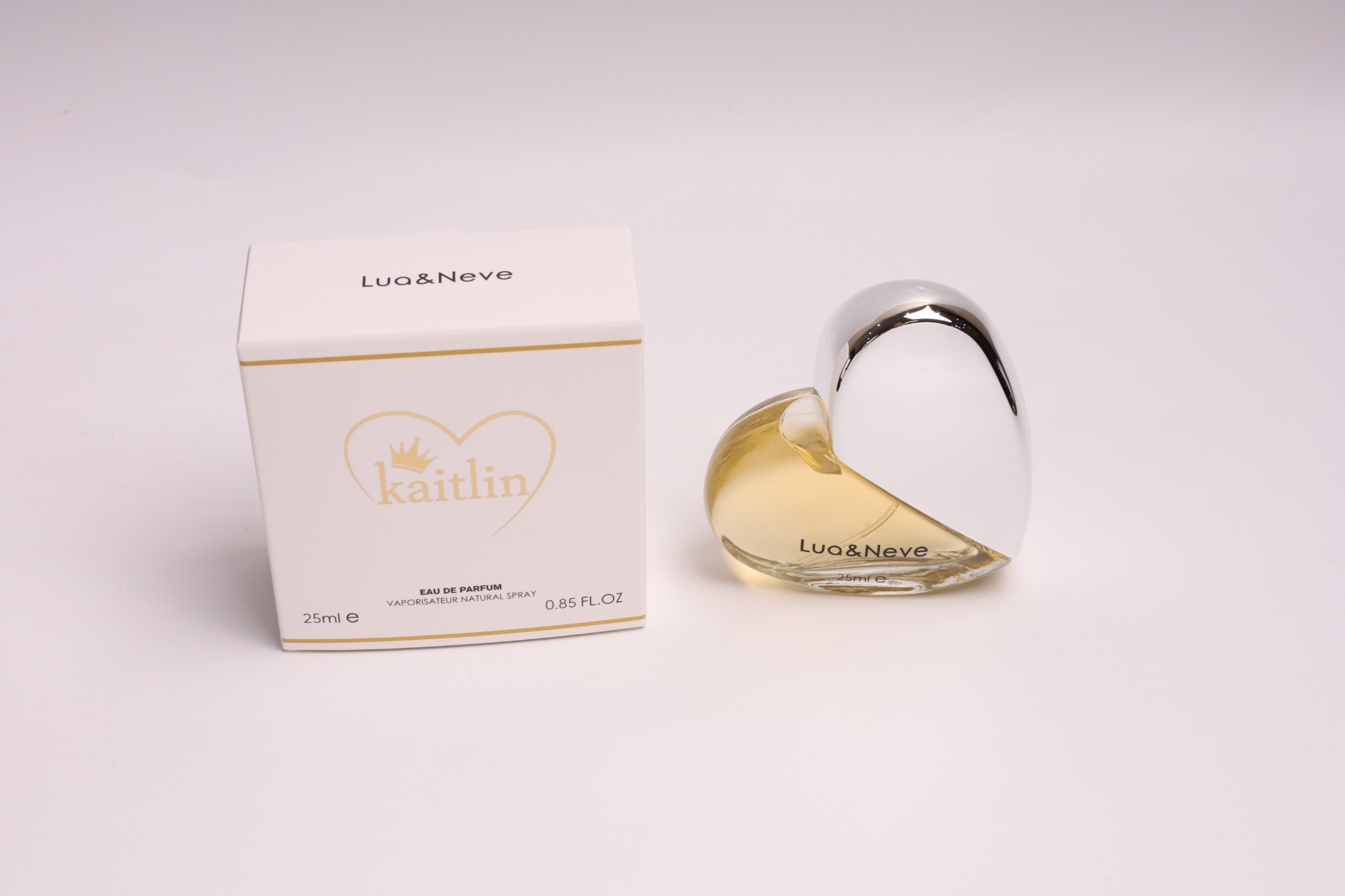 Perfume Lua&Neve Coração com Tampa Prateada 25ml | Fragrância Elegante, Interpretando o Estilo Romântico