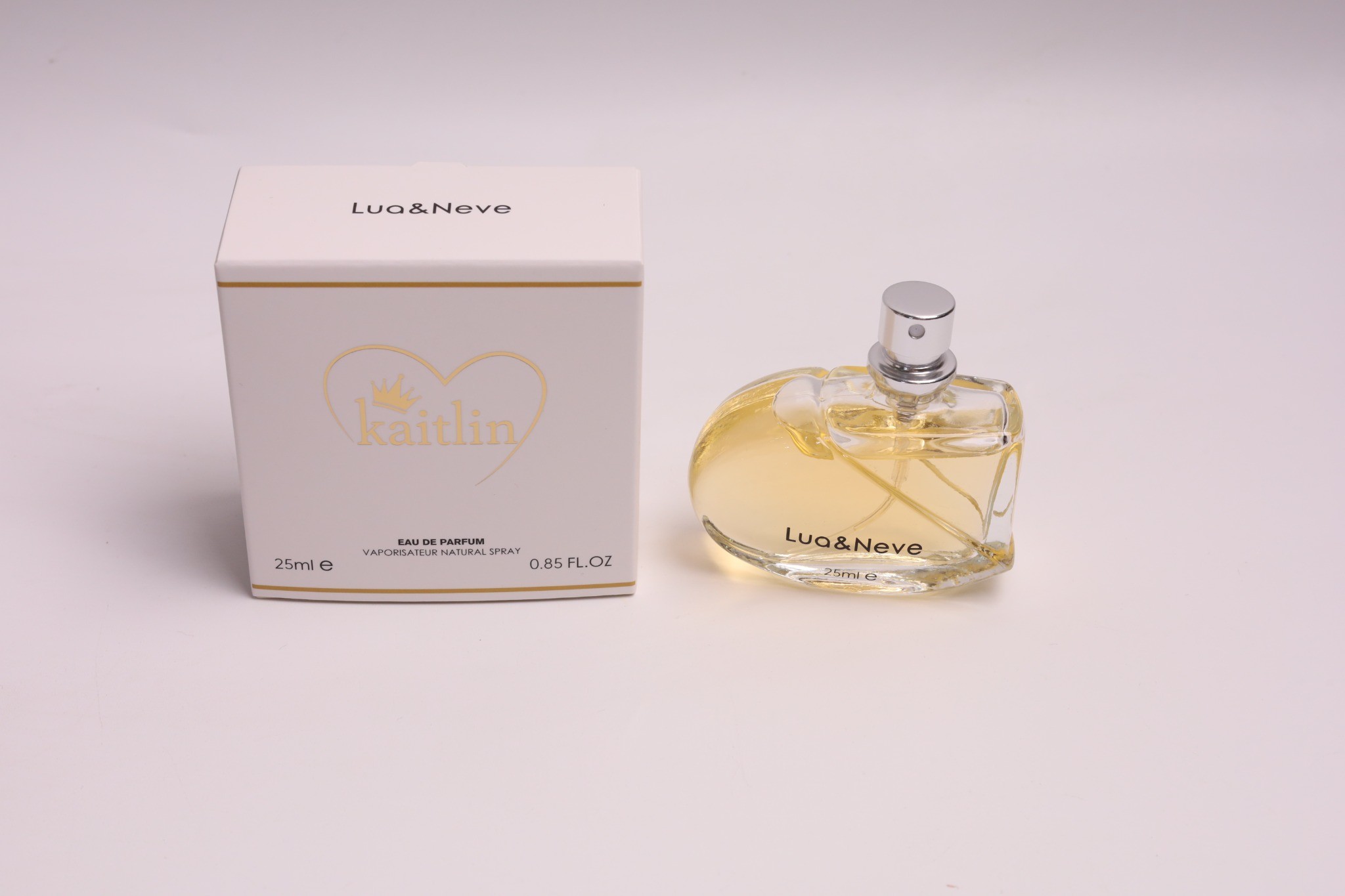 Perfume Lua&Neve Coração com Tampa Prateada 25ml | Fragrância Elegante, Interpretando o Estilo Romântico