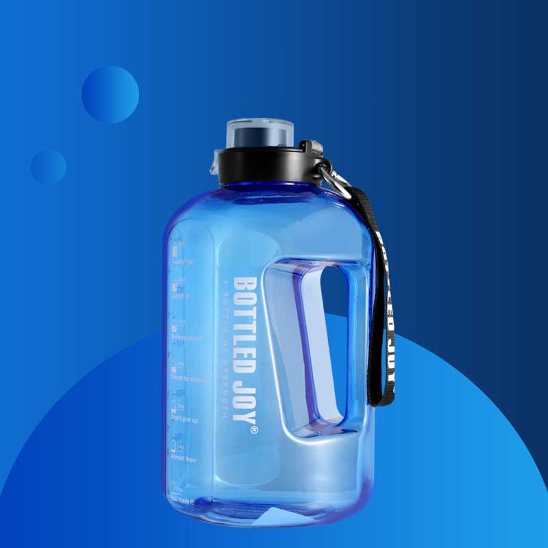 Leak proof 2.5L sports water bottle with motivational time marker gym fitness water jug with rope