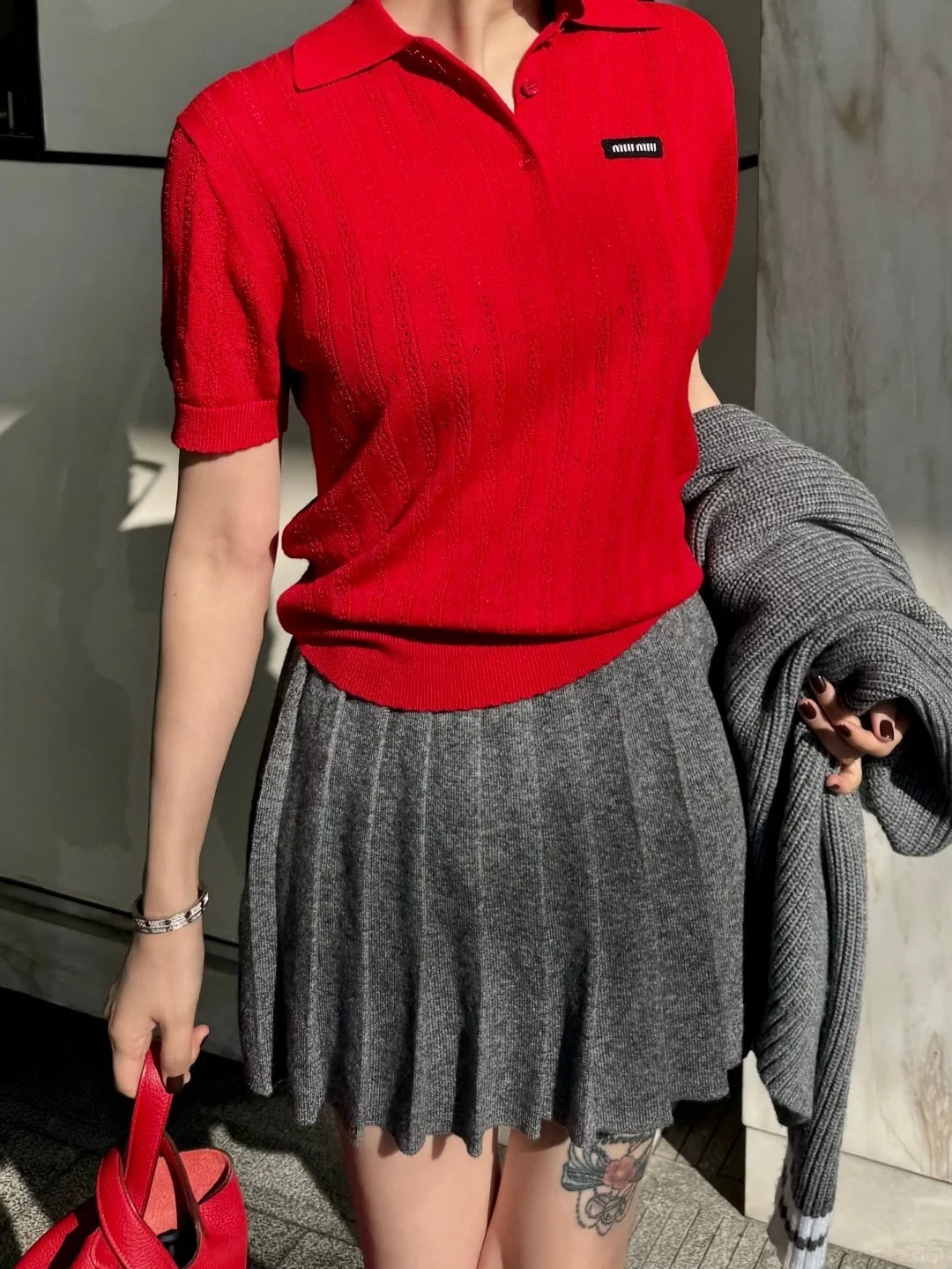 MIU25SS polo short-sleeve knit shirt