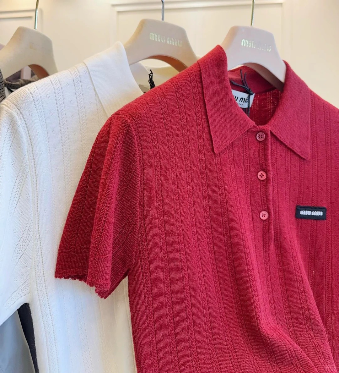MIU25SS polo short-sleeve knit shirt