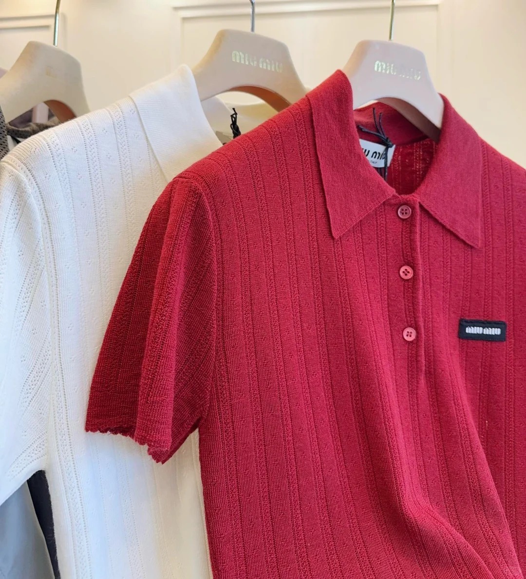 MIU25SS polo short-sleeve knit shirt