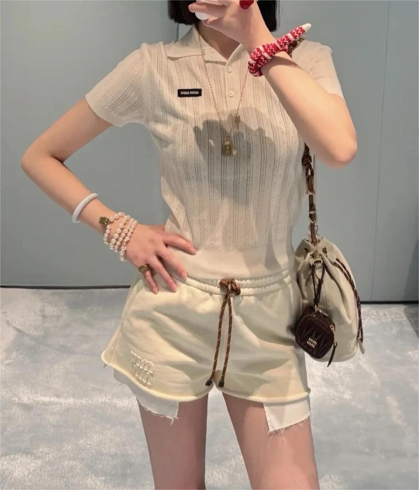 MIU25SS polo short-sleeve knit shirt