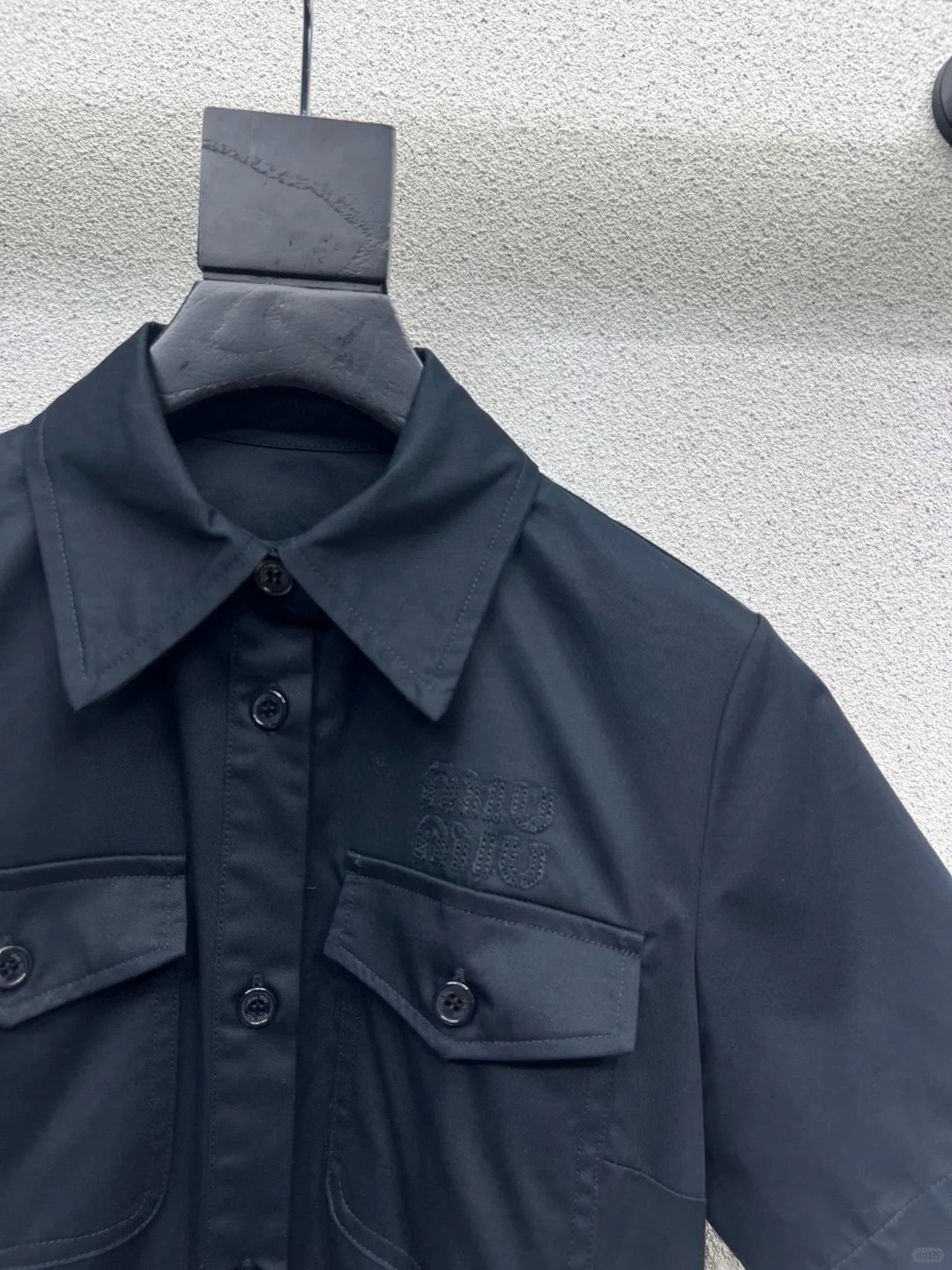 MIU French Temperament Lapel Short Sleeve Dress