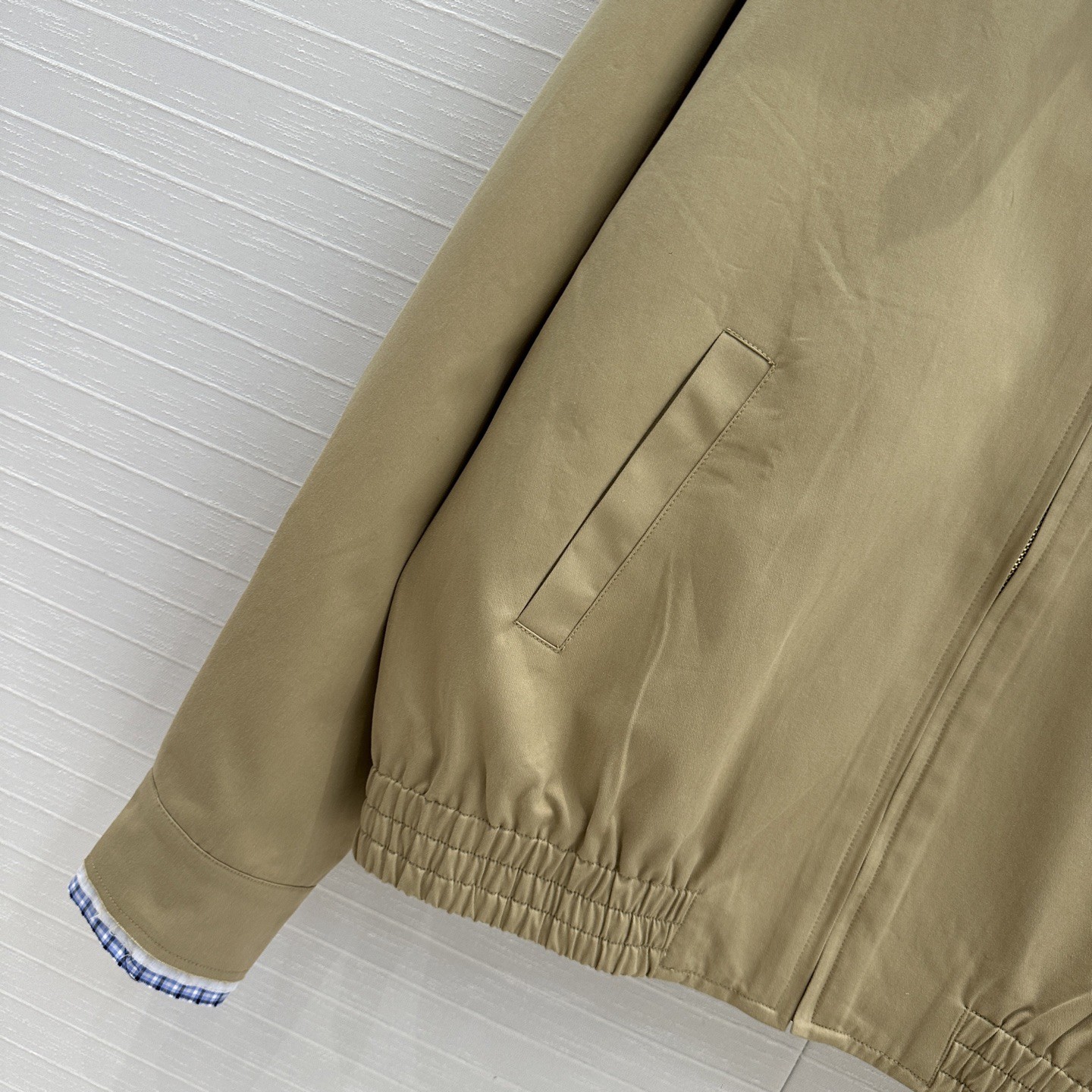 MIU new blue plaid collar curry jacket coat