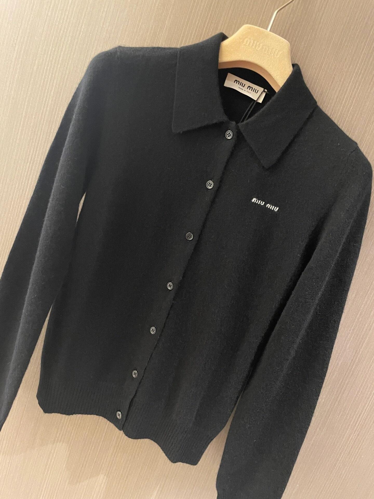 Miu polo knit cardigan