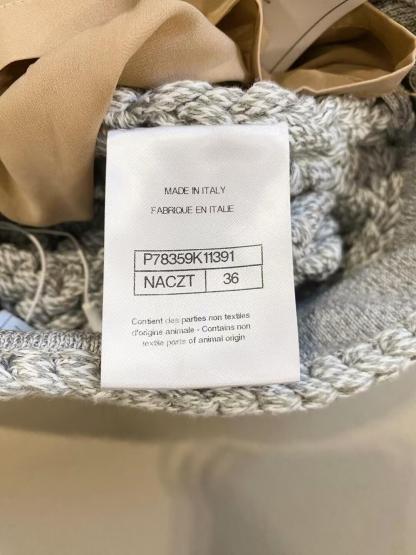 CHNEL Cutout Galaxy Gray Knit Half Skirt