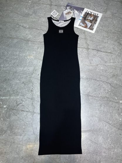 LOE Embroidered Sleeveless Vest Slim Fit Dress