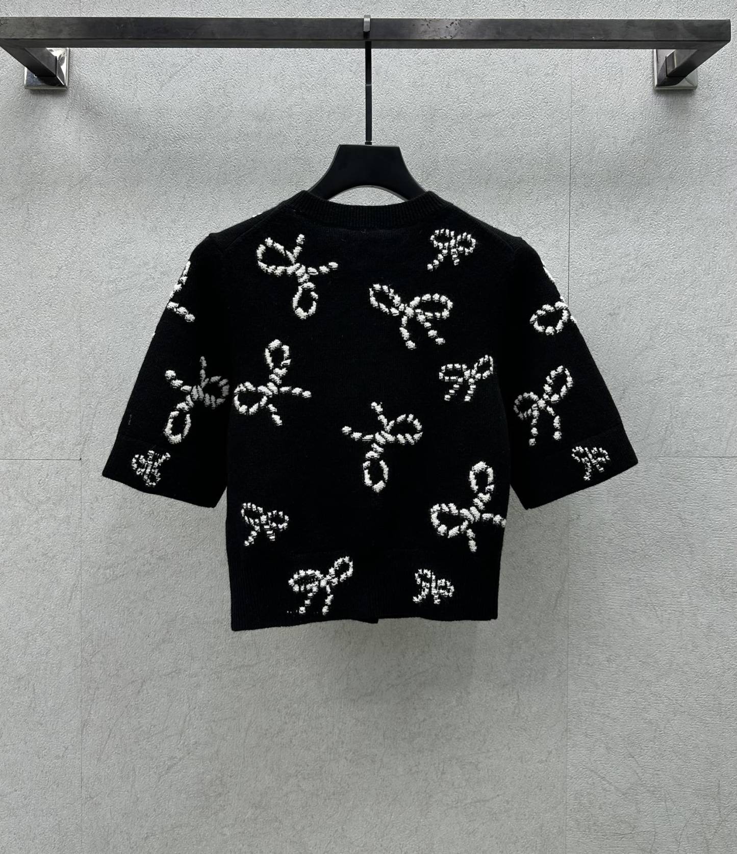 CHANE Floral Cashmere Short Sleeve Cardigan