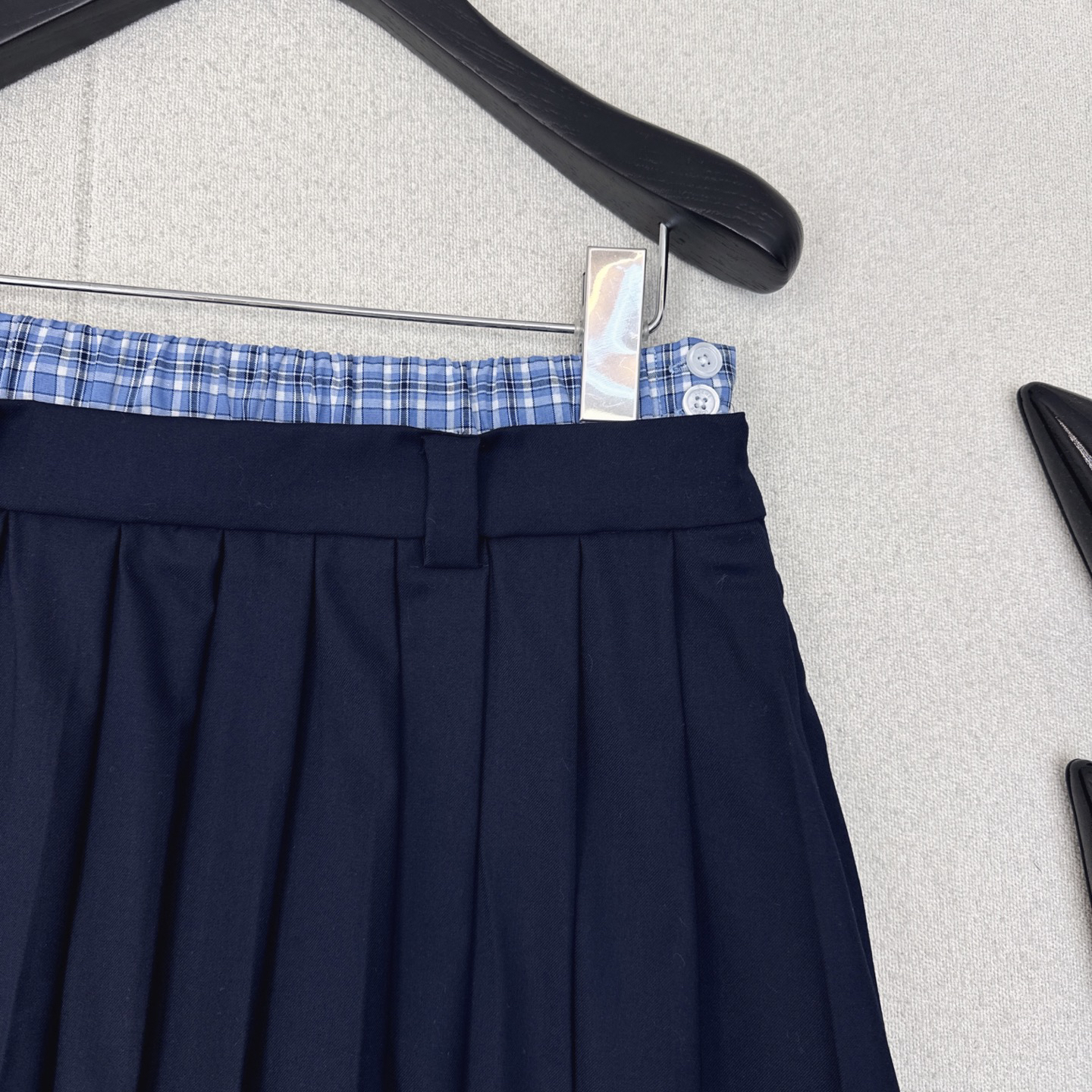 MIU25SS Patchwork Checkered Skirt