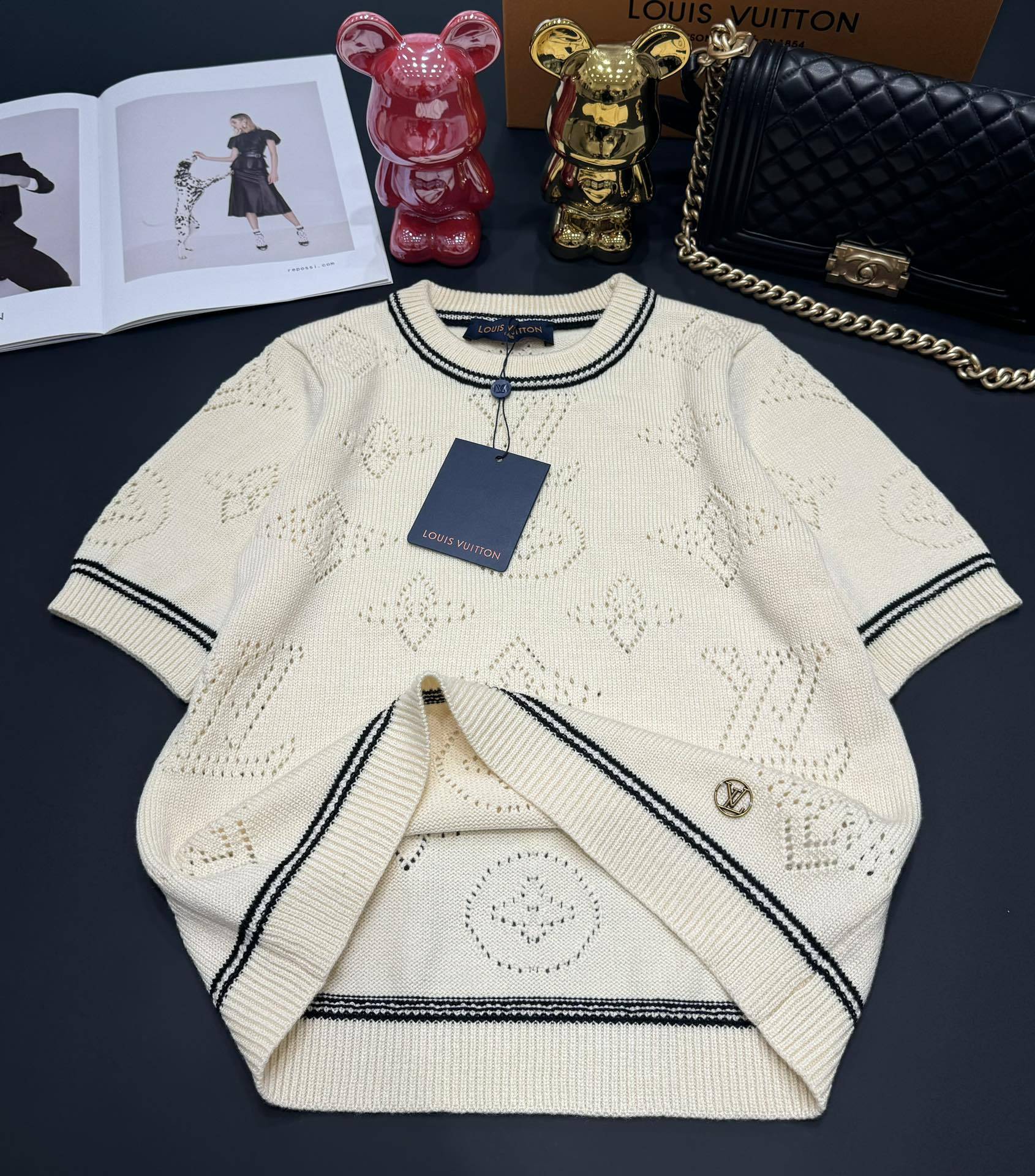 Louis vuit25SS round neck knit short sleeve
