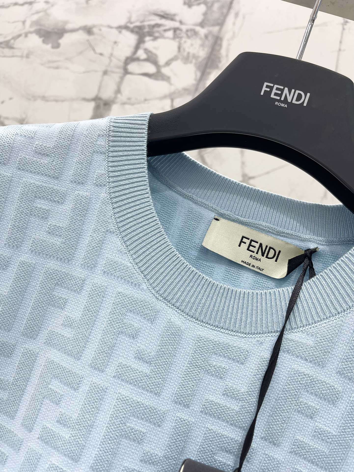 FEND25SS Embossed Letter Logo Knit Top