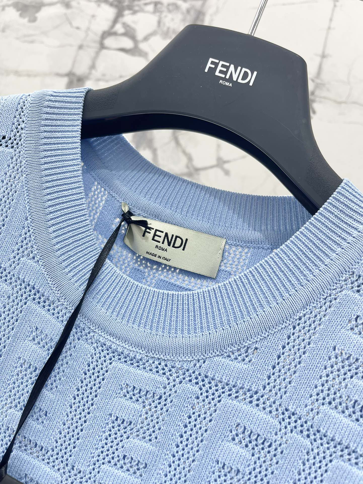 FEND25SS Embossed Letter Cutout Sleeveless Dress