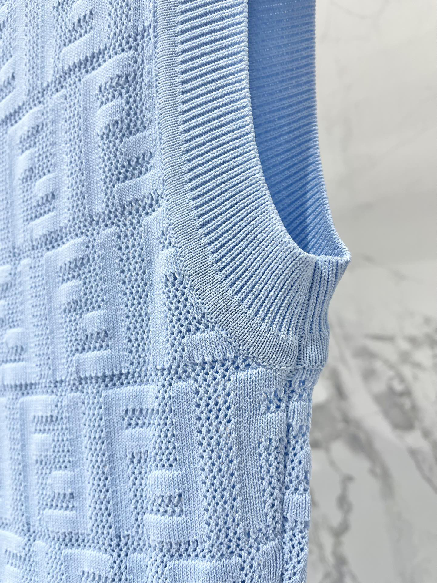 FEND25SS Embossed Letter Cutout Sleeveless Dress