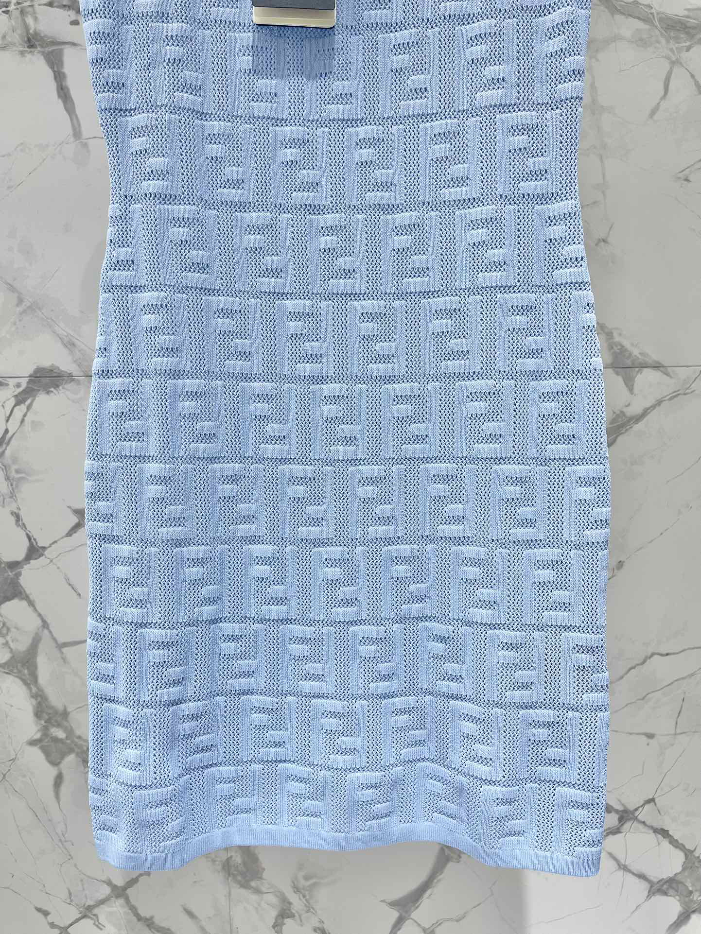 FEND25SS Embossed Letter Cutout Sleeveless Dress