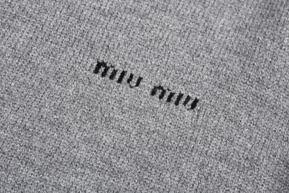 MIU Monogrammed Cashmere Cardigan