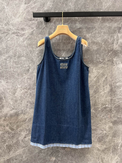 Miu denim back dress