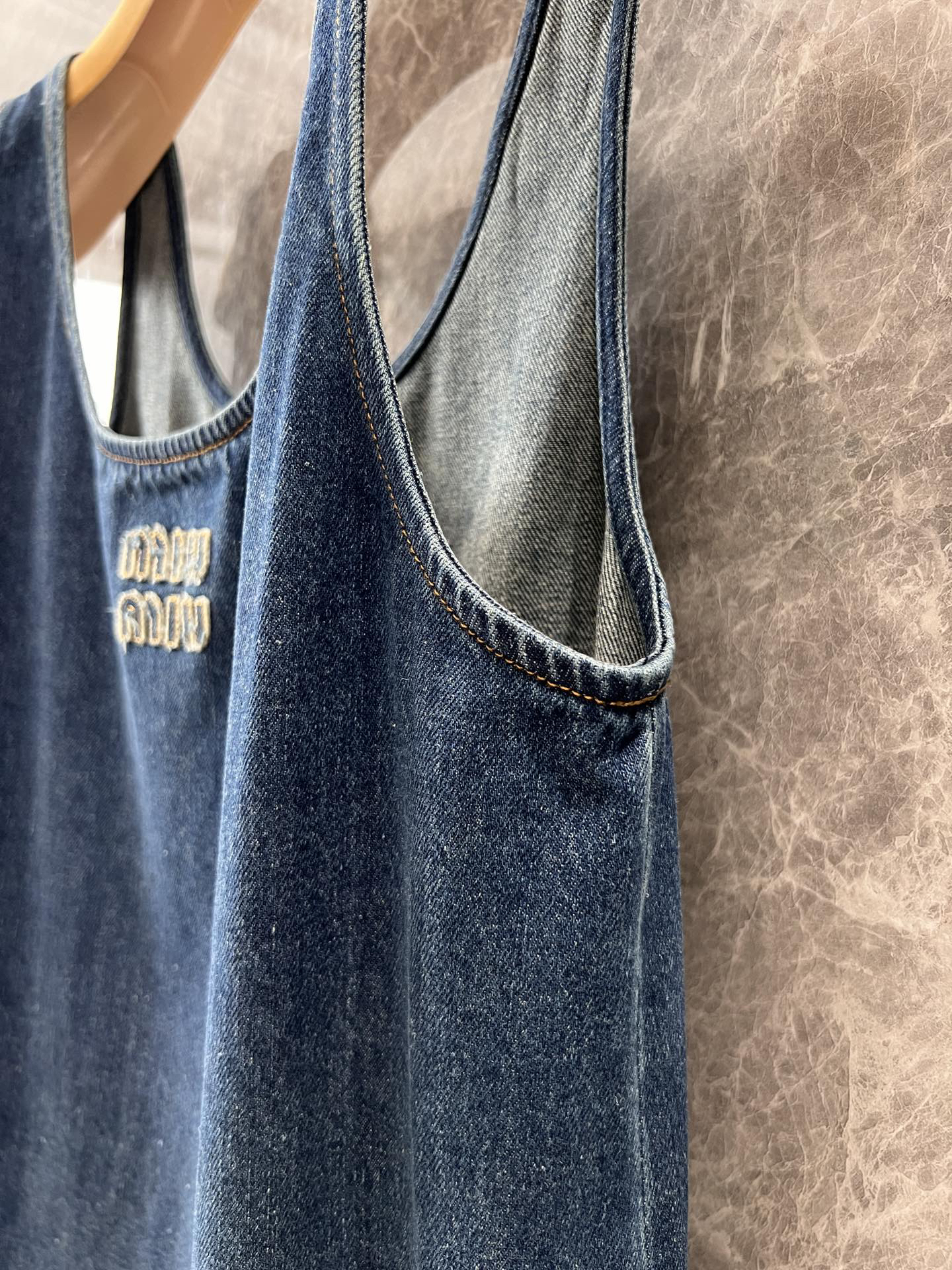 Miu denim back dress