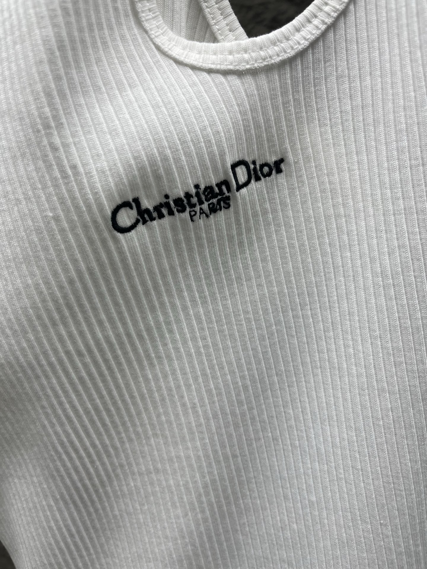 DOR monogrammed embroidered asymmetrical camisole