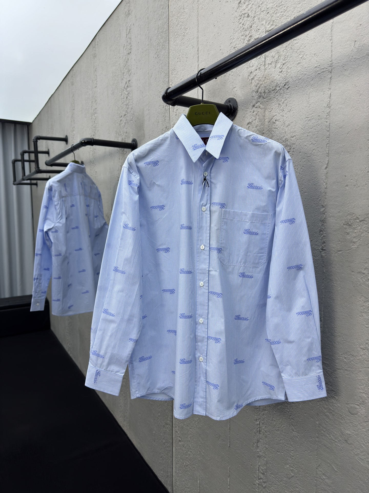 GG Jacquard Embroidered Striped Shirt