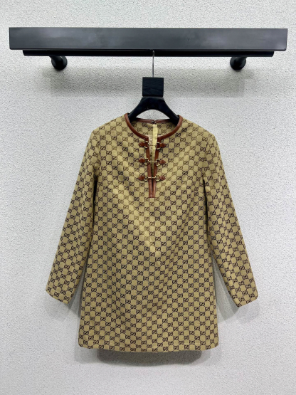 GG Khaki Jacquard Dress