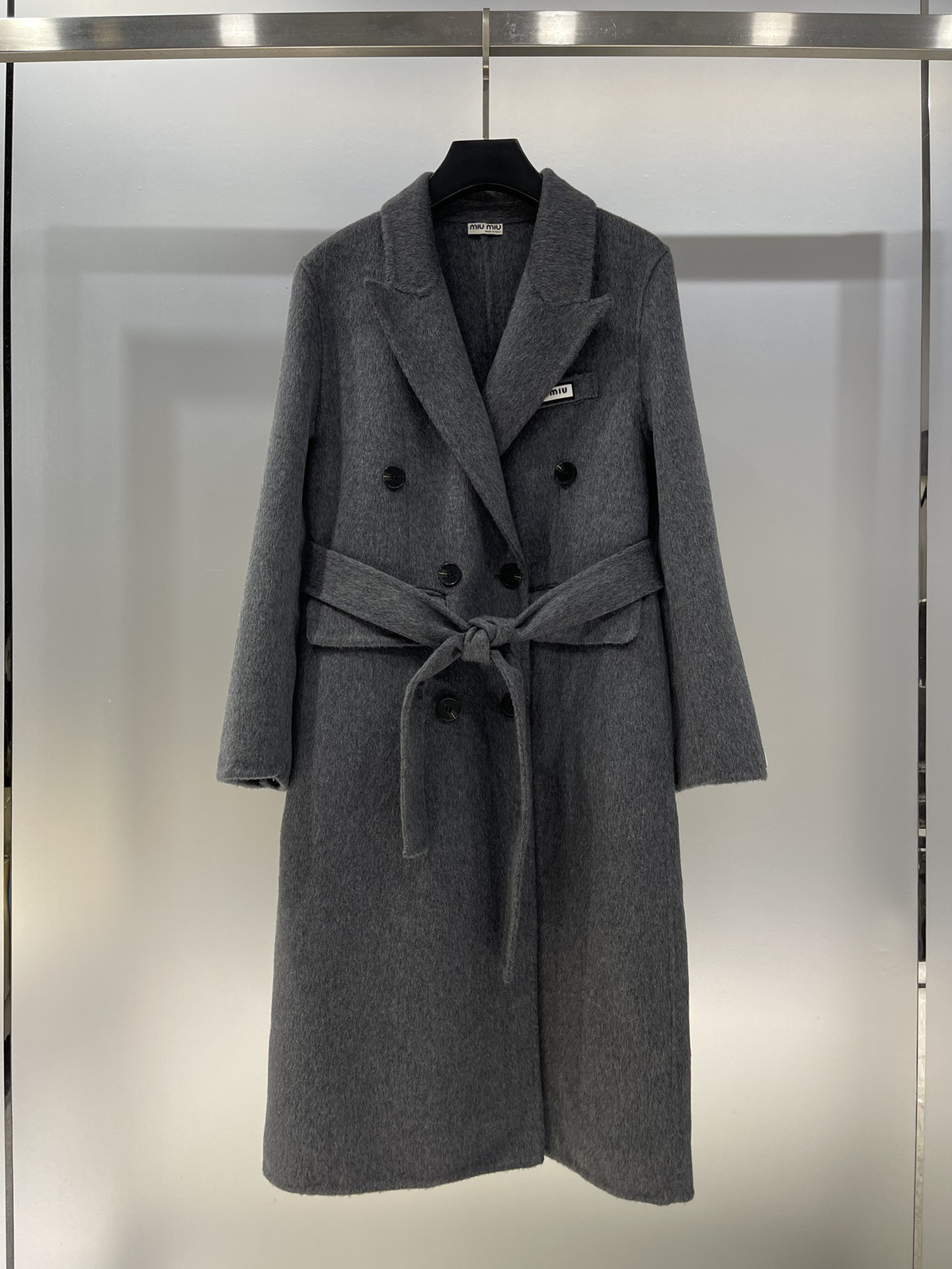 Miu three-dimensional logo tweed coat jacket