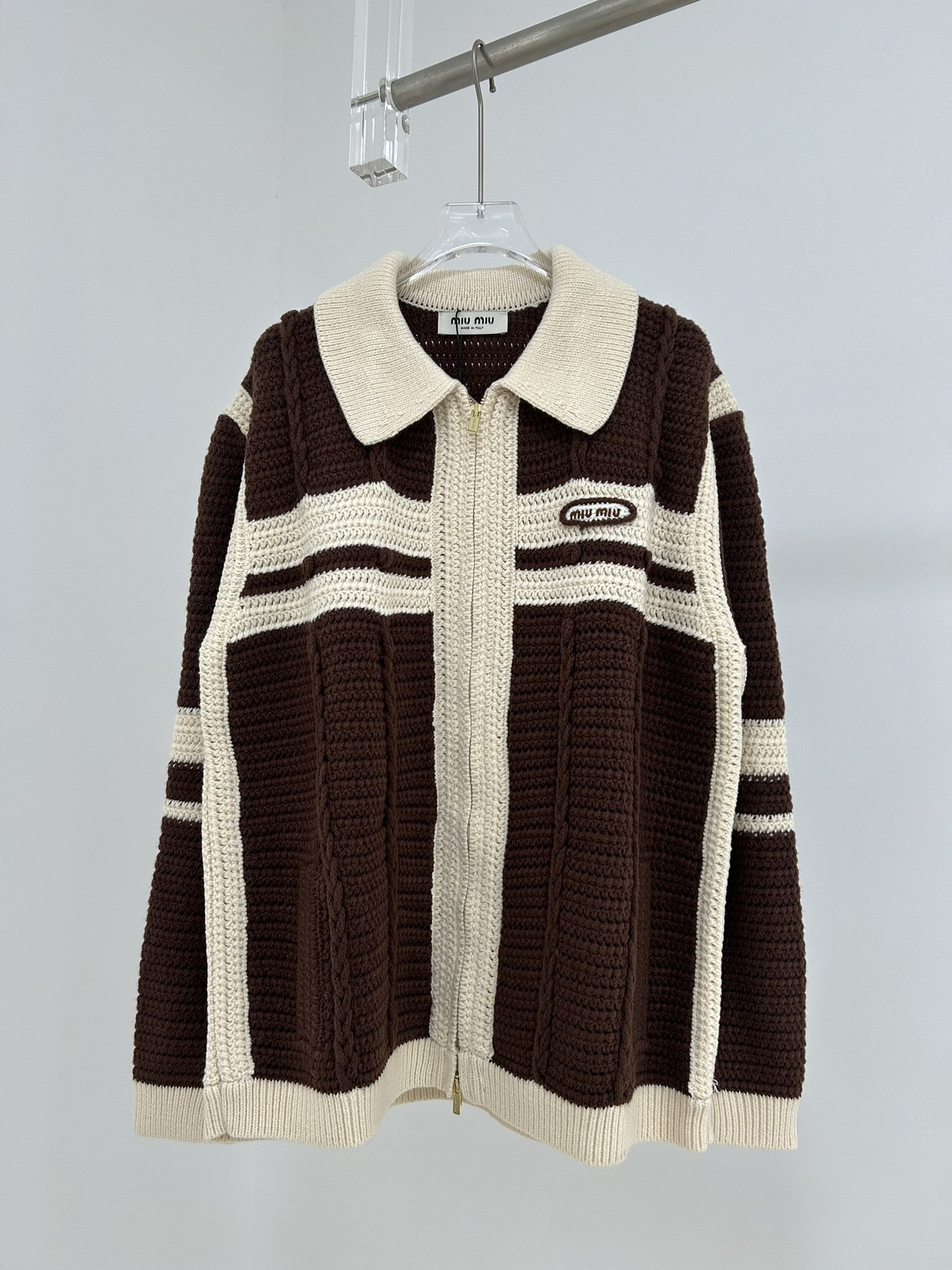 Miu Two-Way Zipper Knit Cardigan