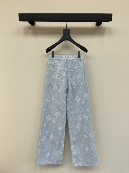 CHANE25SS heavy jacquard denim trousers
