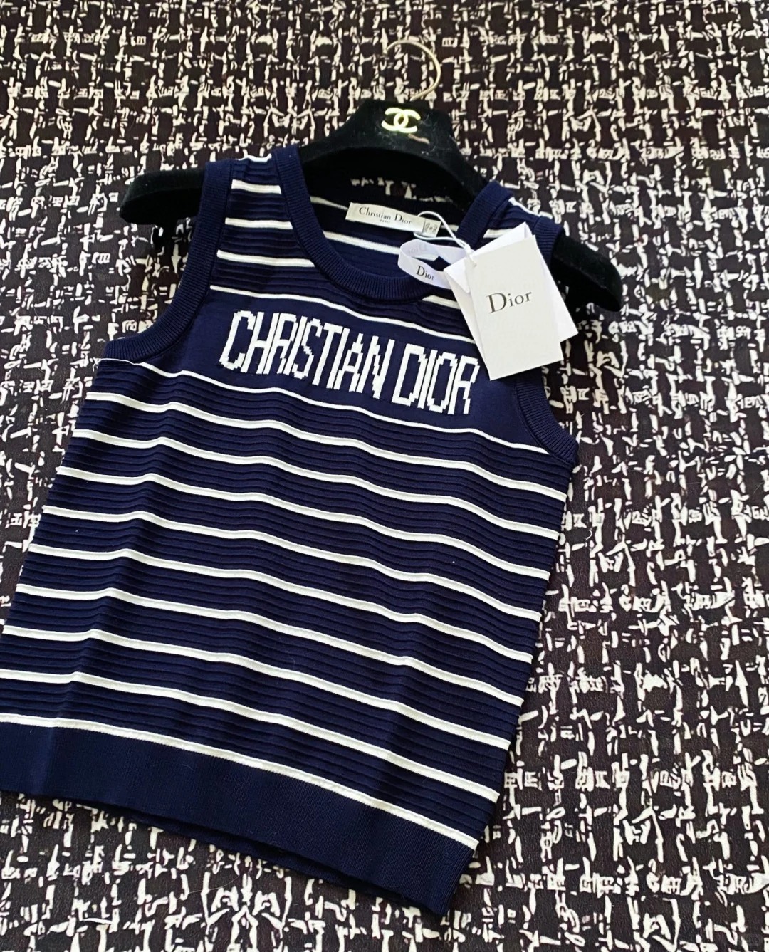 DIO25SS Vest Striped Knit