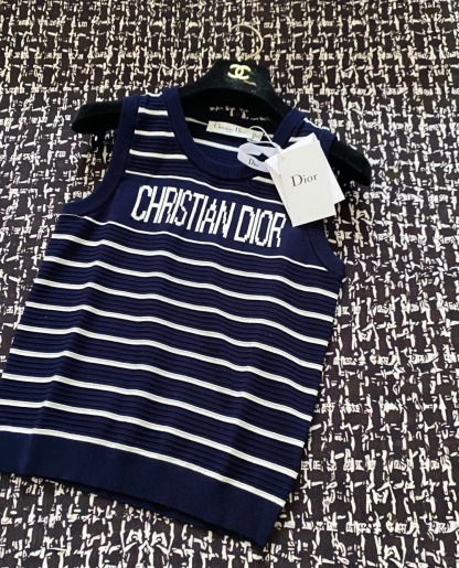 DIO25SS Vest Striped Knit