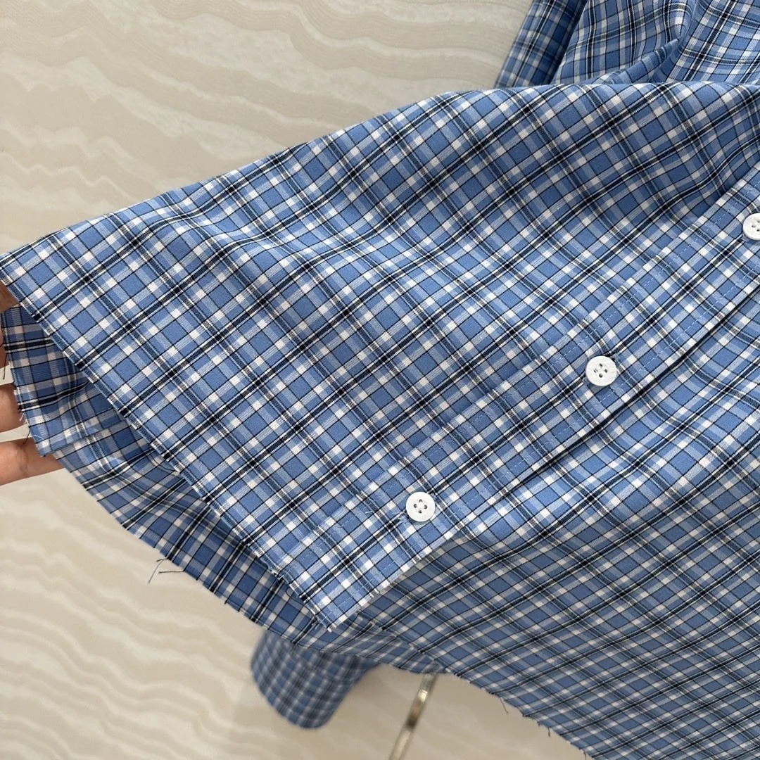 MIU Light Blue Plaid Shirt