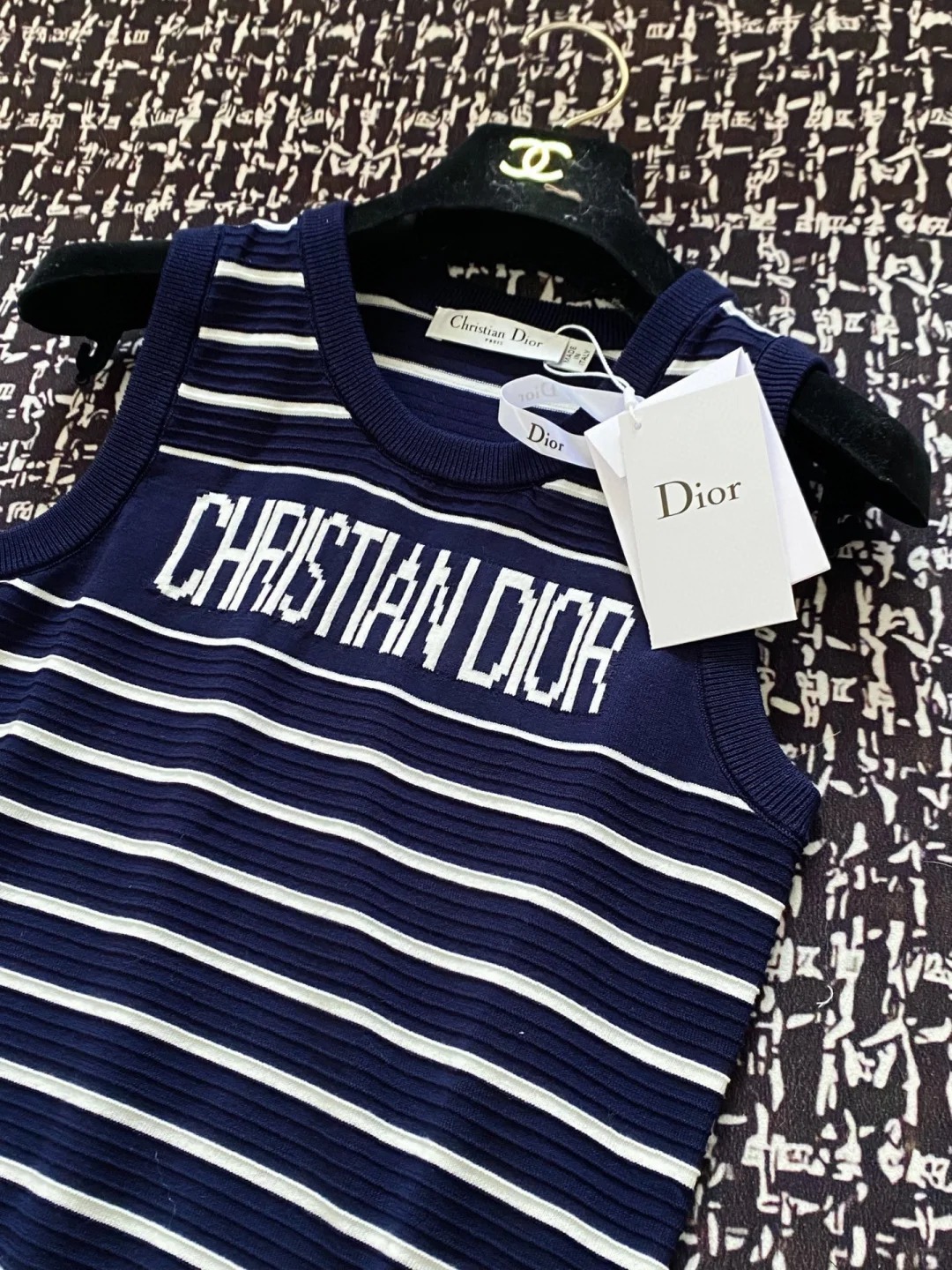 DIO25SS Vest Striped Knit