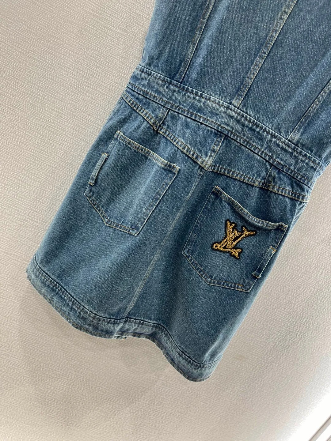 Louis Vuit25SS Sleeveless Vintage Denim Dress