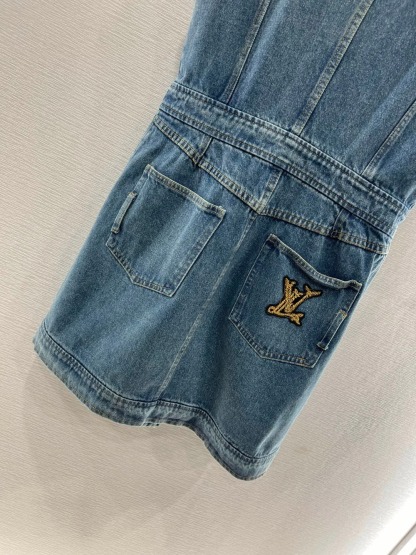 Louis Vuit25SS Sleeveless Vintage Denim Dress